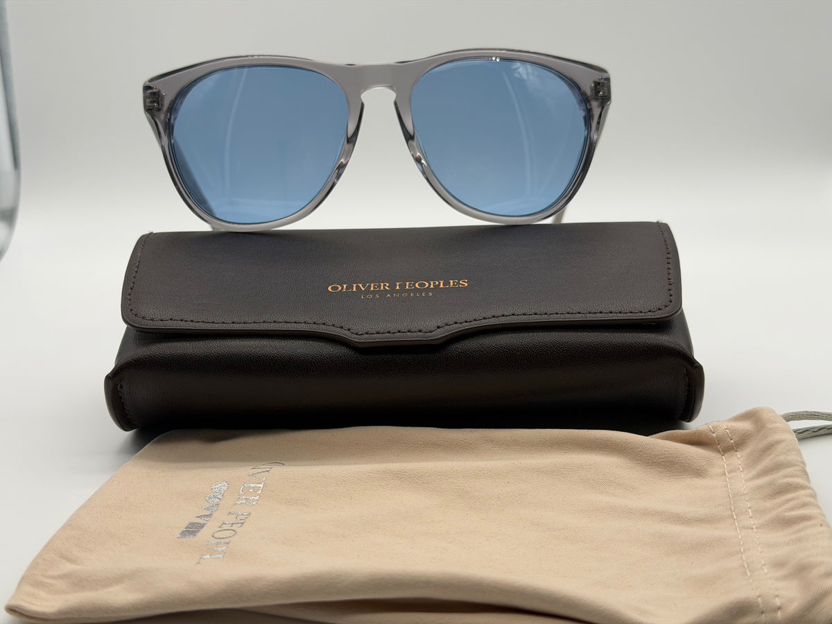 Oliver Peoples Daddy B 58mm Workman Grey / Custom Blue Lens OV 5091 Italy Preowned