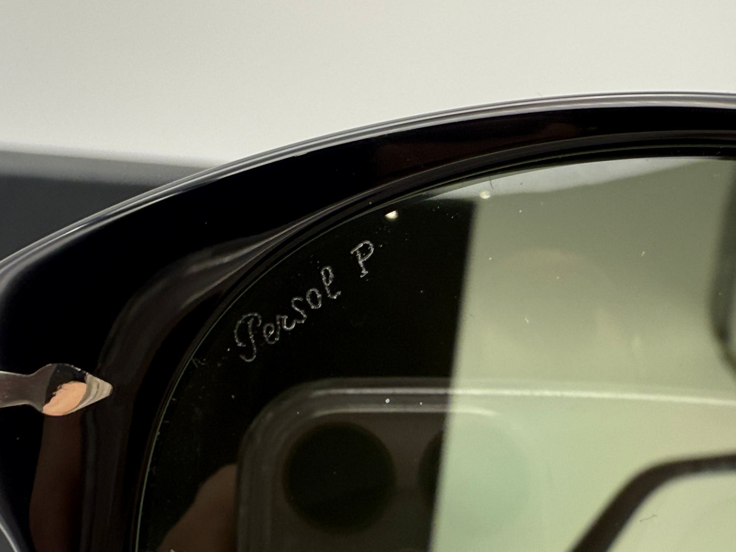 Persol PO 714 54mm Original Folding Black / Green Polarized 95 58 Italy NEW