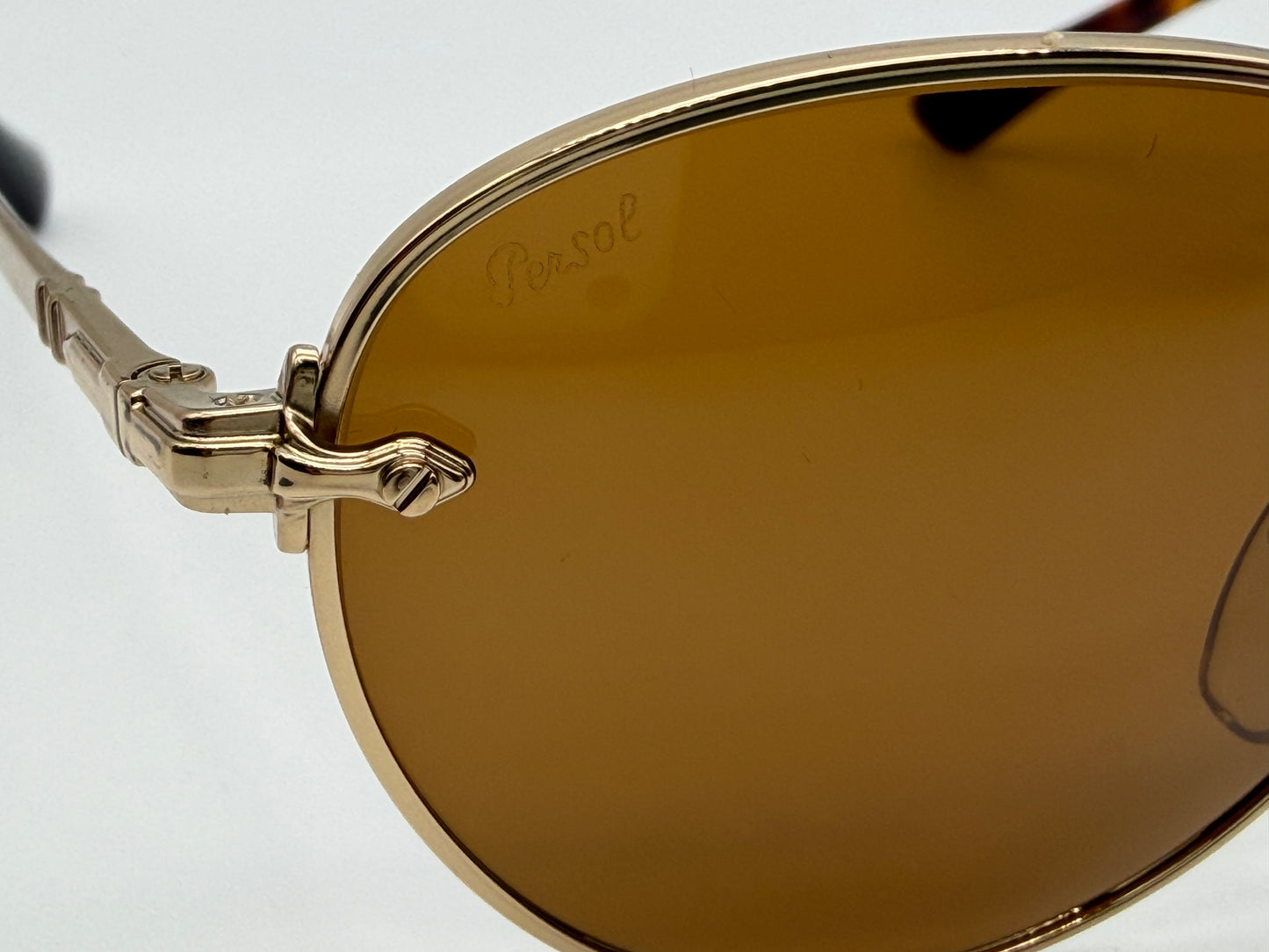 Persol PO 2491 49mm 1142 33 Gold / Brown Crystal Itlay NEW