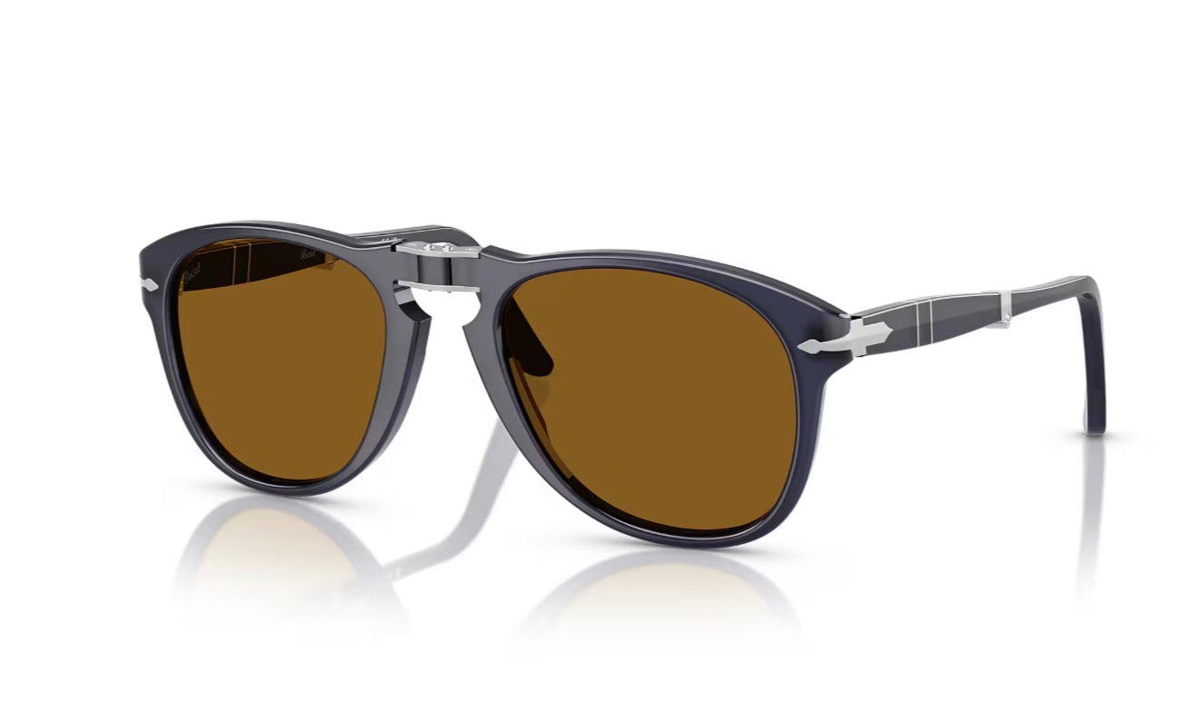 Persol PO 714 54mm Milky Depths Blue / Brown Lens 121733 Italy NEW