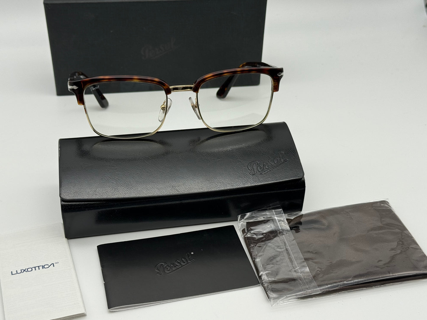 Persol PO 3327S 54mm Transitions Havana / Green 24 / GJ Italy NEW