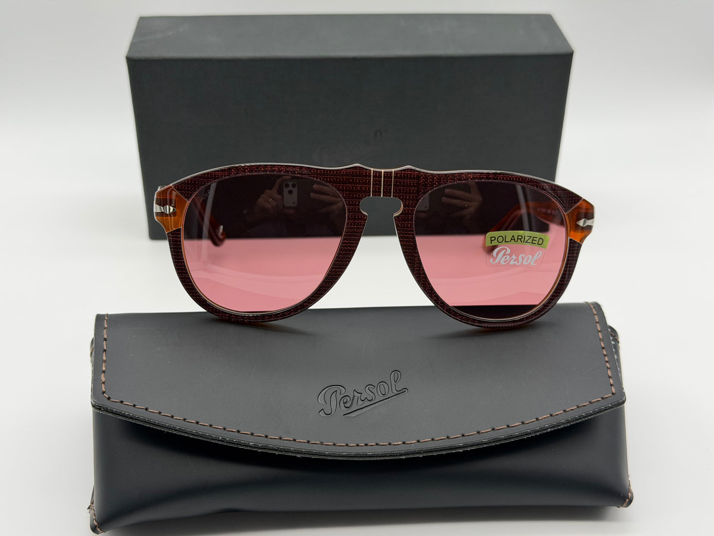 Persol PO 649 52mm 1092AK Bordeaux / Wine POLARIZED Itlay Open Box
