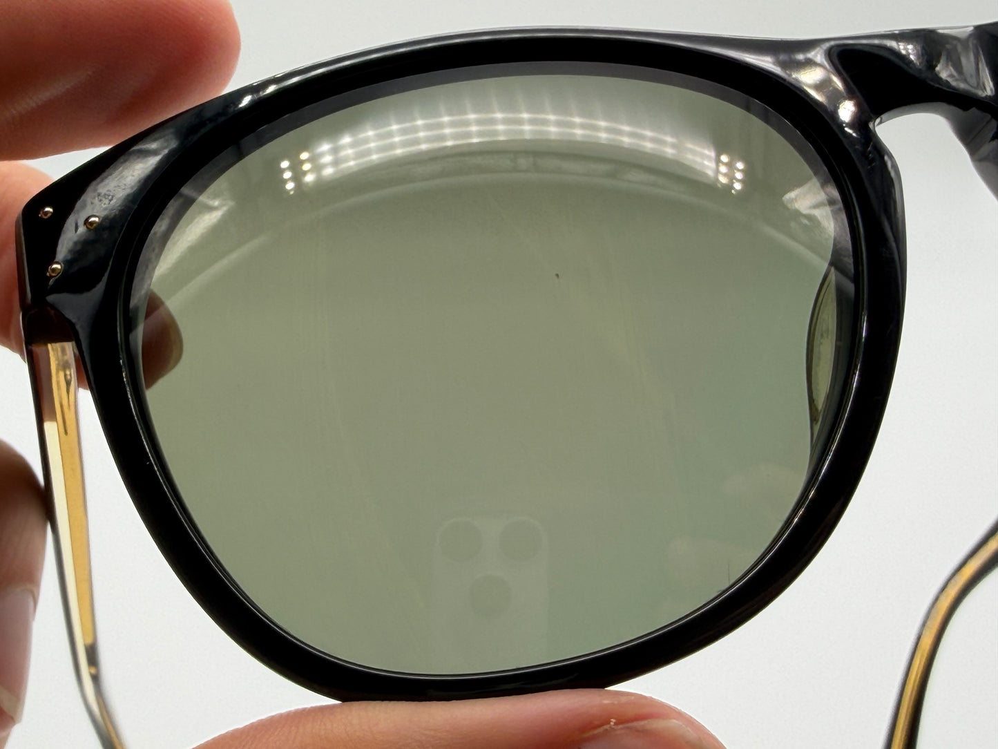 Oliver Peoples Daddy B. 58mm 1st Gen OV 5091S 4590 Black Gold / Green Japan Preowned