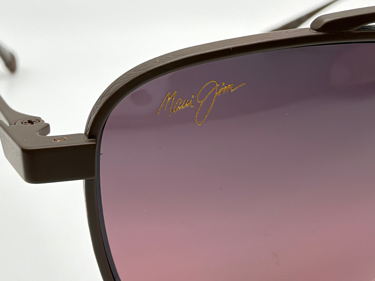 Maui Jim KAHANA 53mm Double Bridge Maui Rose Polarized / Shiny Brown Titanium MJ640 01 Japan NEW