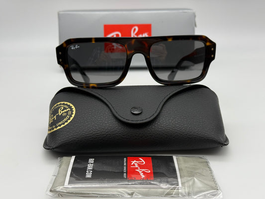 Ray-Ban Lukas 56mm RB 4454 1359 / B1 Havana / Dark Gray Glass Lenses Italy NEW