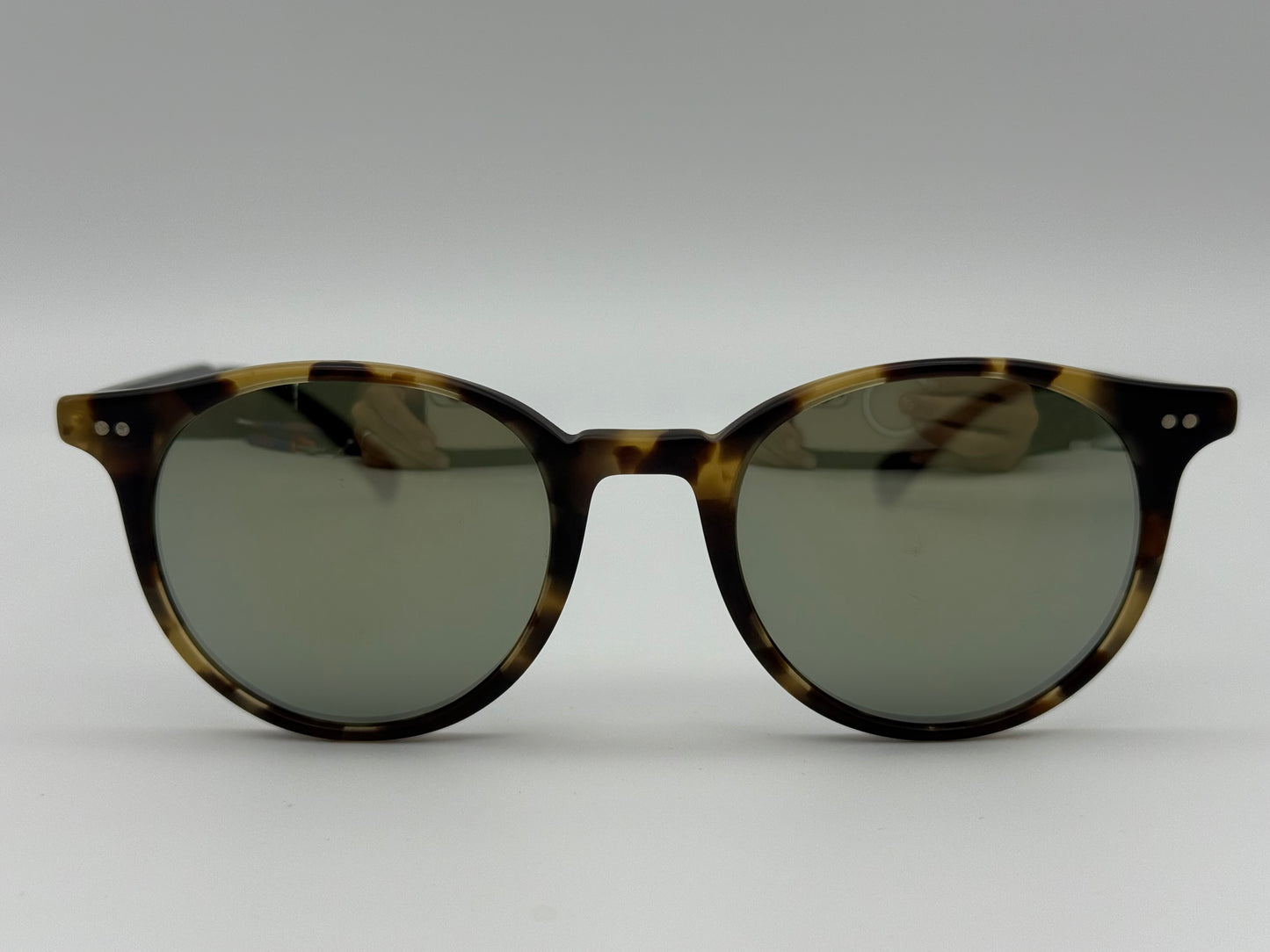 Oliver Peoples DELRAY SUN 48mm OV 5314 SU Semi tortoise semi matte black / Mirror Silver Italy Preowned
