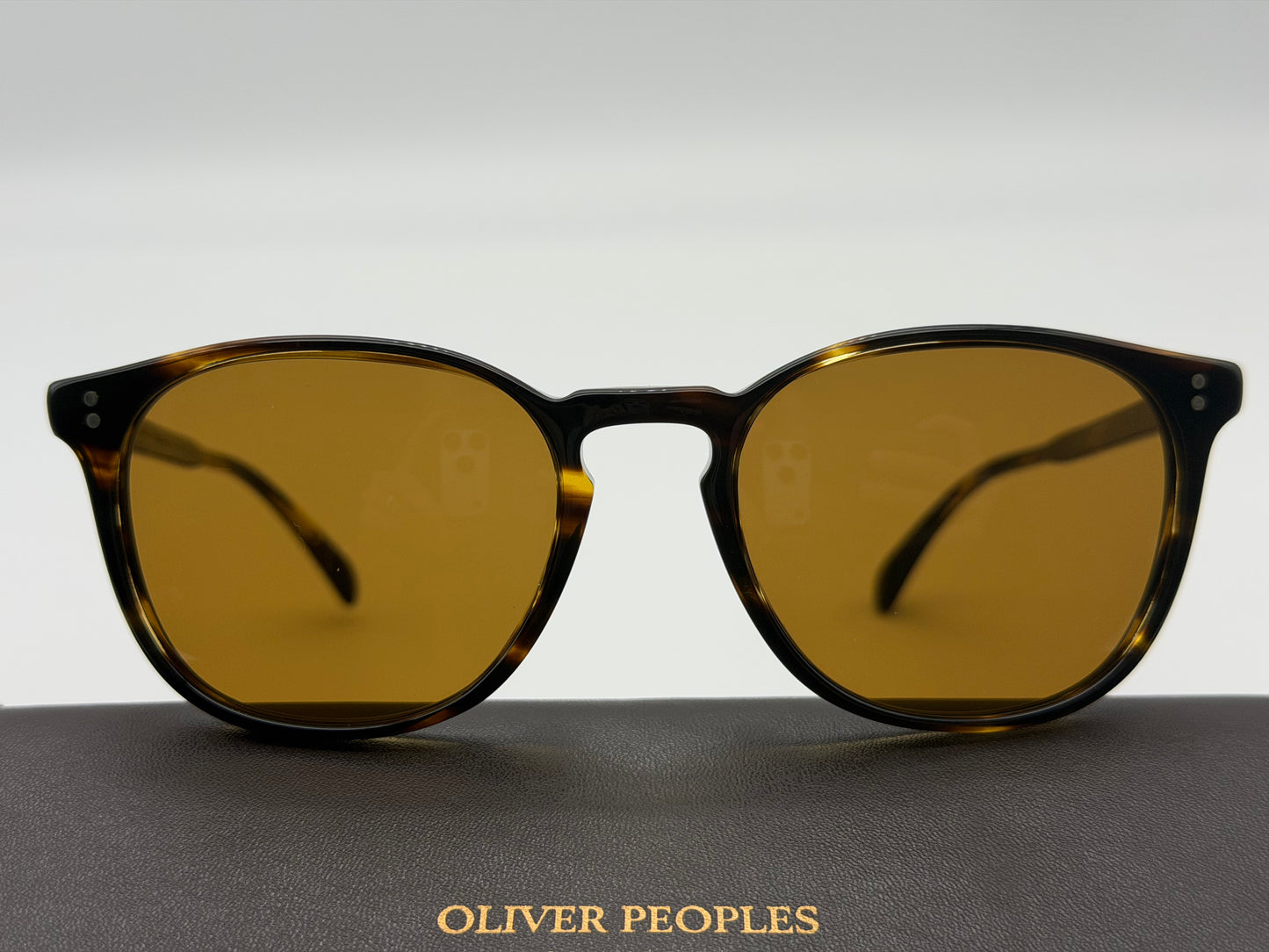 Oliver Peoples 53mm Finley Esq. Sun 100353 Cocobolo / Brown Glass Lens Italy Preowned