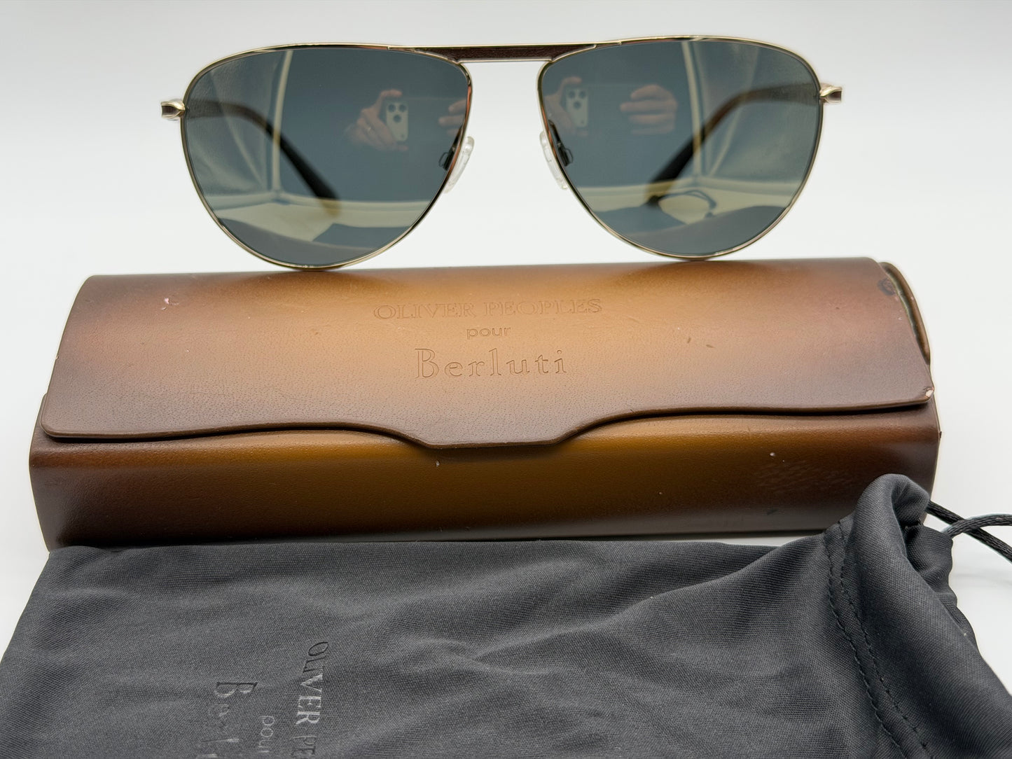 OLIVER PEOPLES POUR BERLUTI CONDUIT STREET 59mm OV1213SQ 5062/39 Preowned