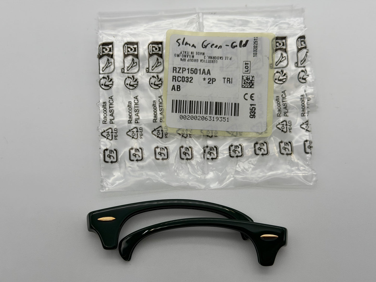 Ray-Ban RB 3016 Clubmaster Green / Gold Front Plastic Browbar Size 51-21mm OEM