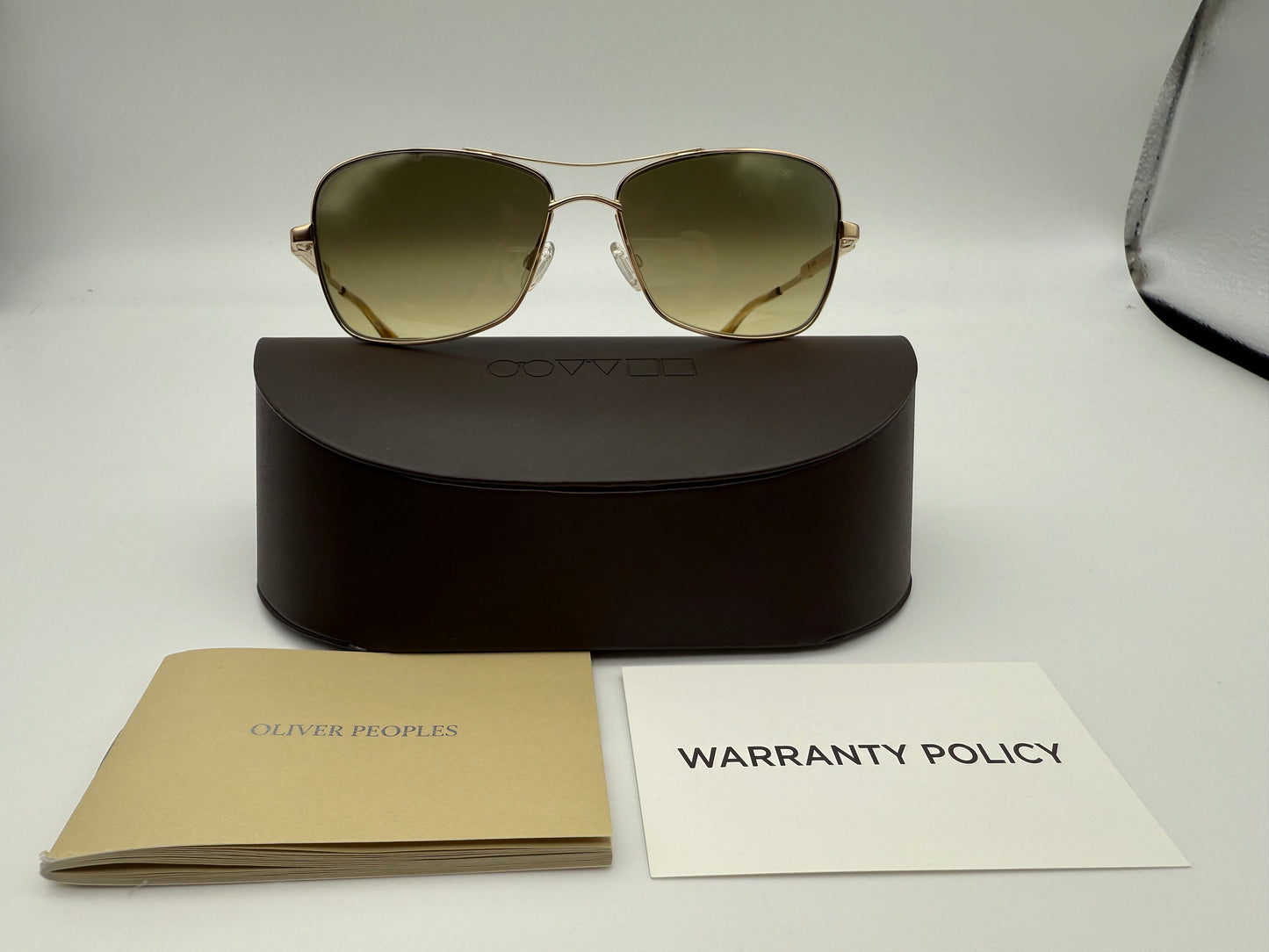 Oliver Peoples Sanford 57mm OV 1130 S Gold / Chrome Amber Photochromic 5132 / 85 Japan Missing Box