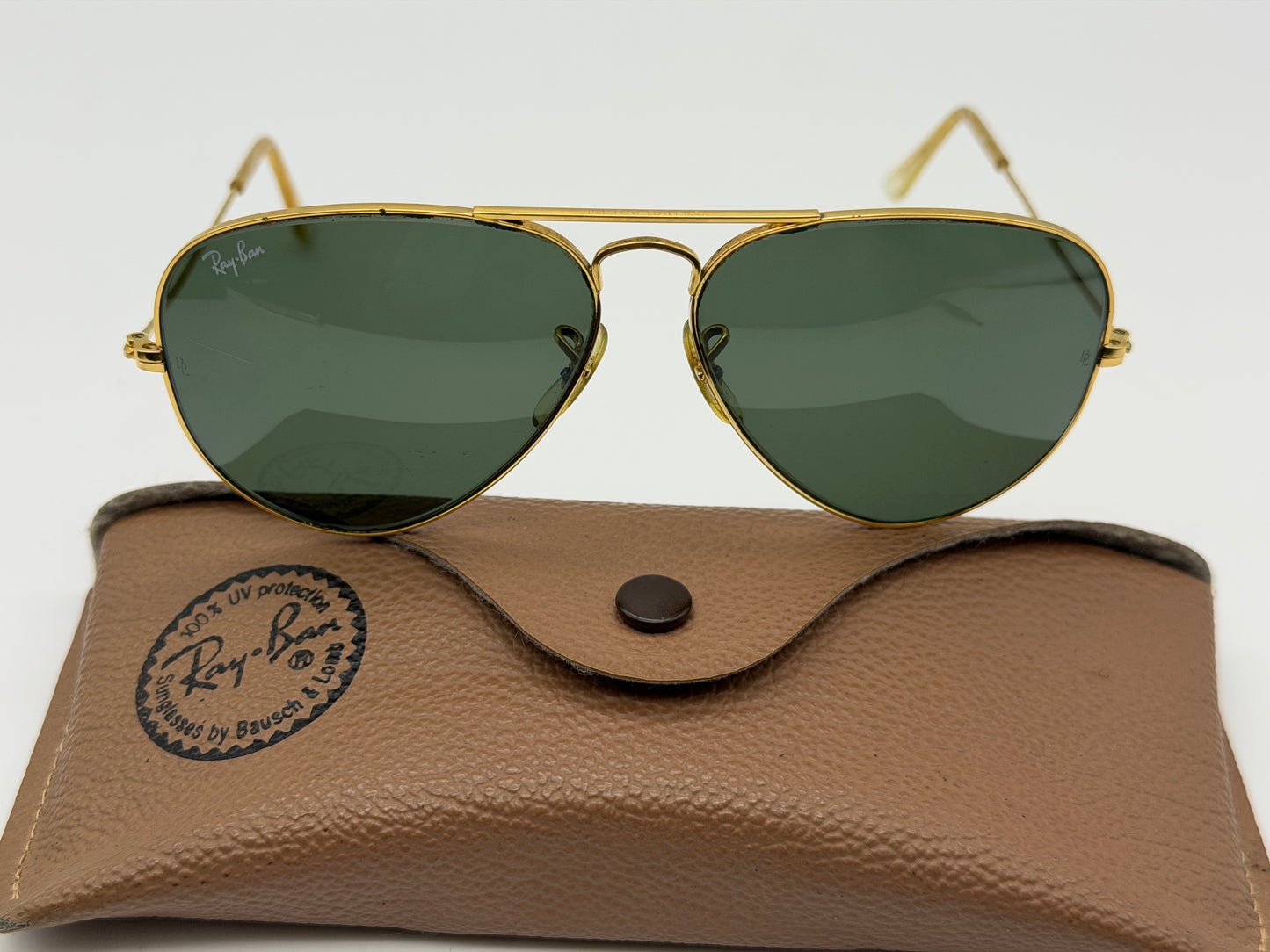 Ray-Ban Vintage Aviator B&L USA 58mm Gold G 15 none polar lens Preowend