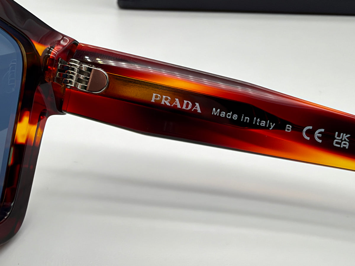Prada PR 19WS 52mm Stripped Radica / Dark Blue PR 19WS 17R06A Italy NEW