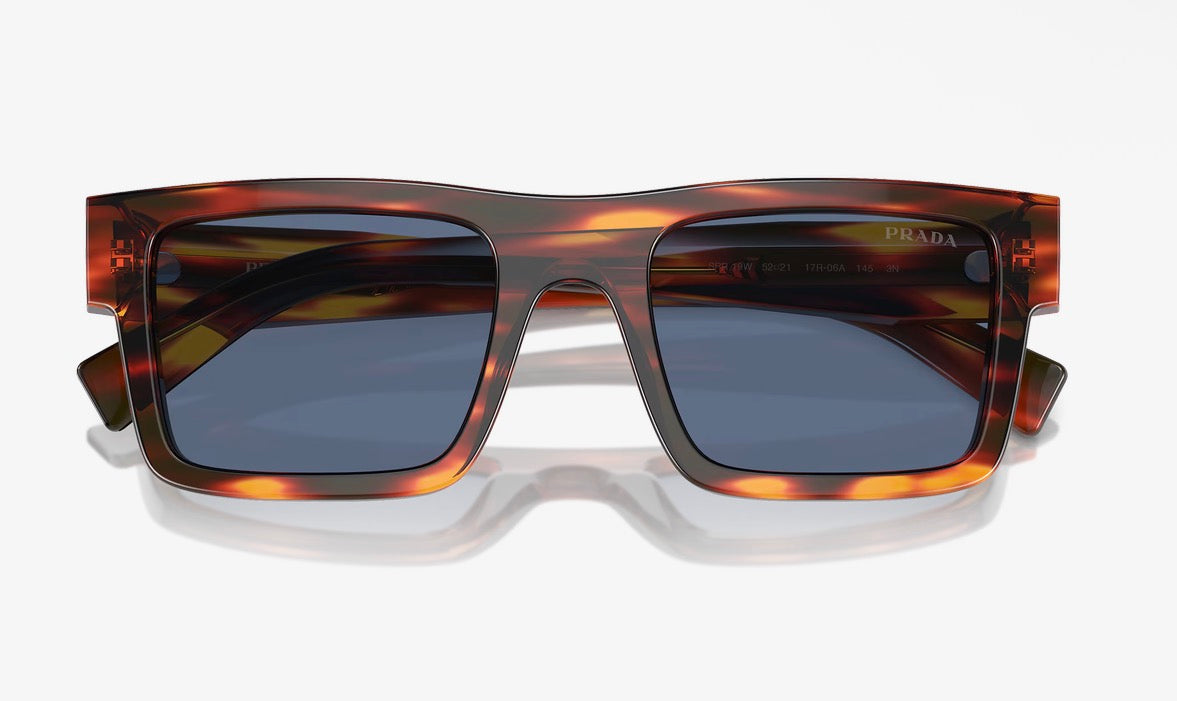 Prada PR 19WS 52mm Stripped Radica / Dark Blue PR 19WS 17R06A Italy NEW