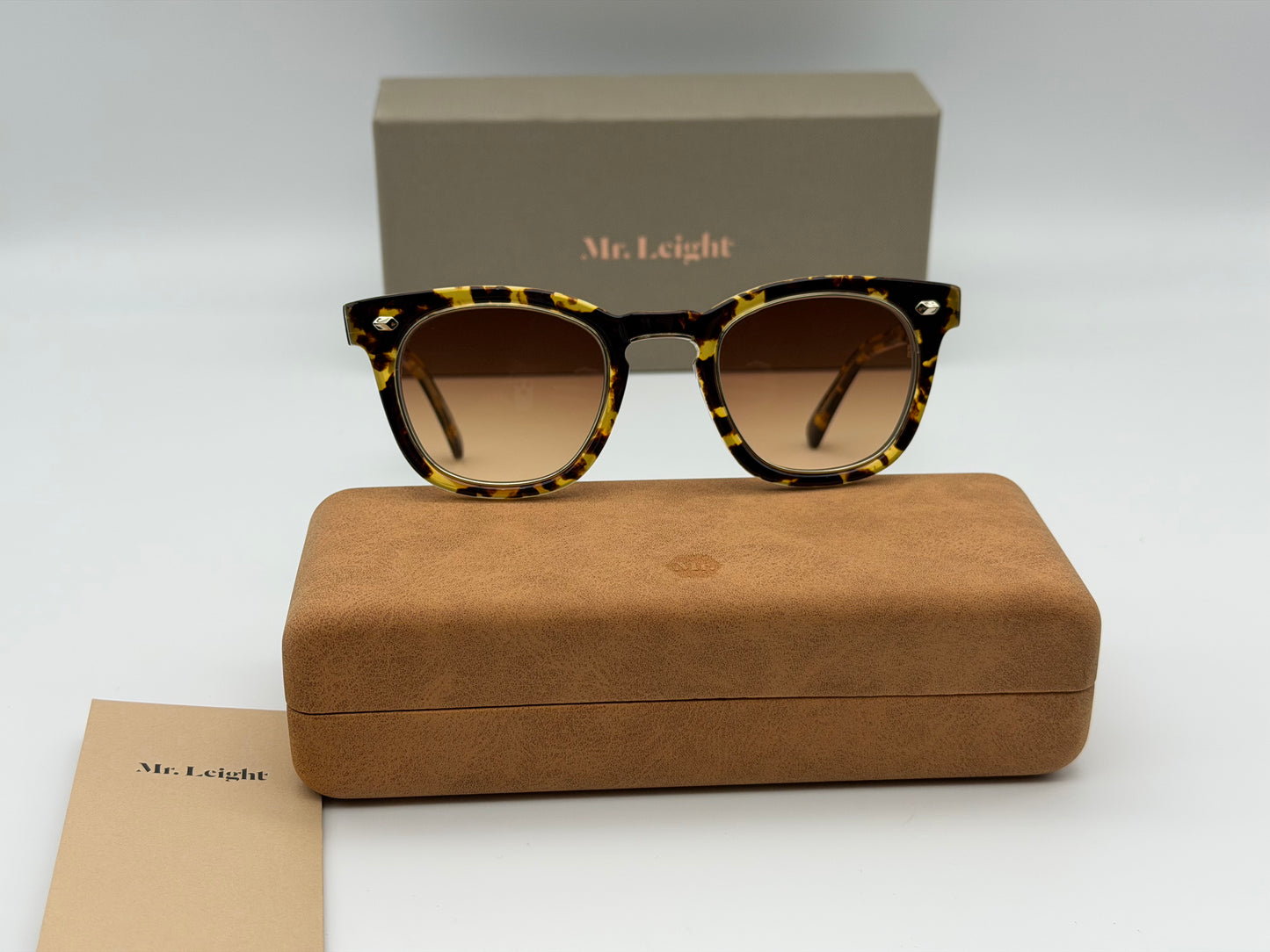 Mr. Leigh Hanalei 45mm Bohemian Tortoise / 12K White Gold Titanium Brown Gradient Japan NEW