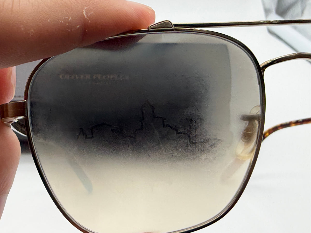 Oliver Peoples Marsan 55mm Brunello Cucinelli Brushed Gold / Shale Gradient Titanium OV 1322 ST 525232 Japan Preowned