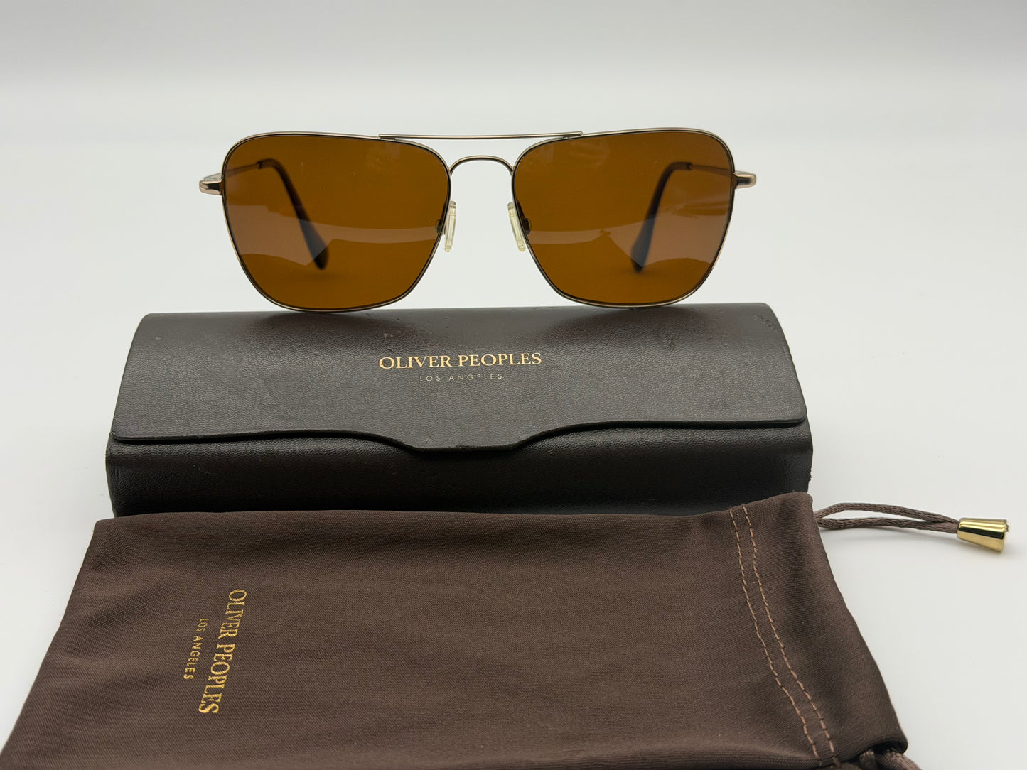 Oliver Peoples Patten 57mm OV 1060 5037 / N9 Rose Gold / JAVA Polarized VFX Preowned