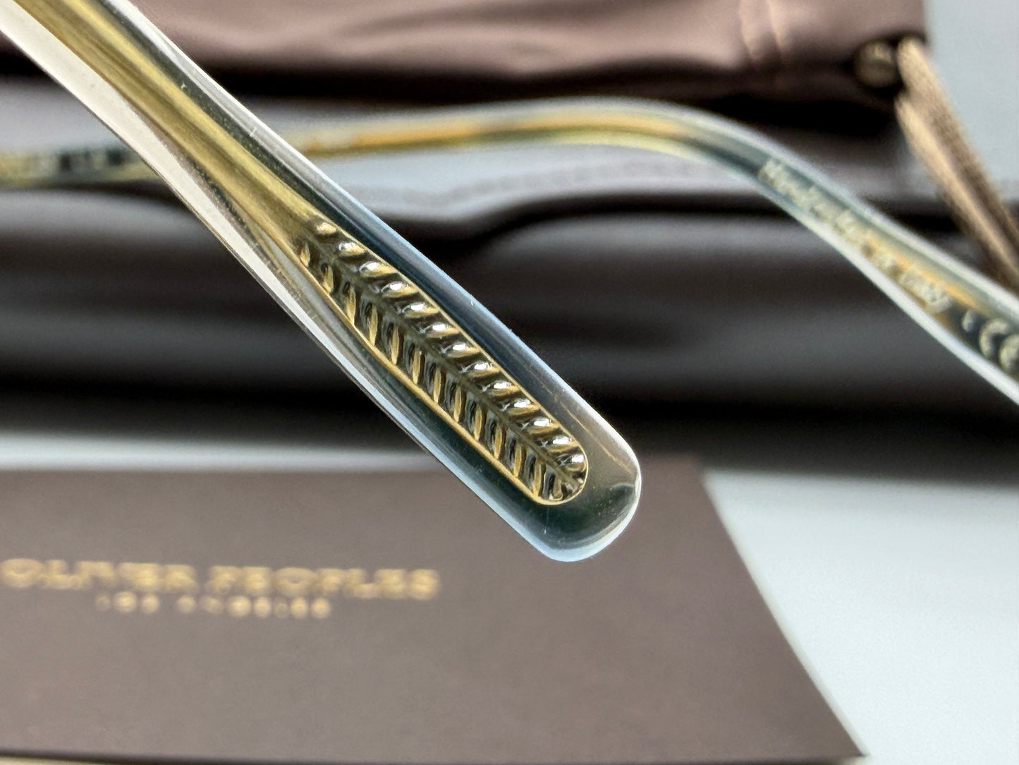 Oliver Peoples Heaton 51mm Blue Cocobolo / Amber Goldtone OV 5364 1611W4 Italy missing box