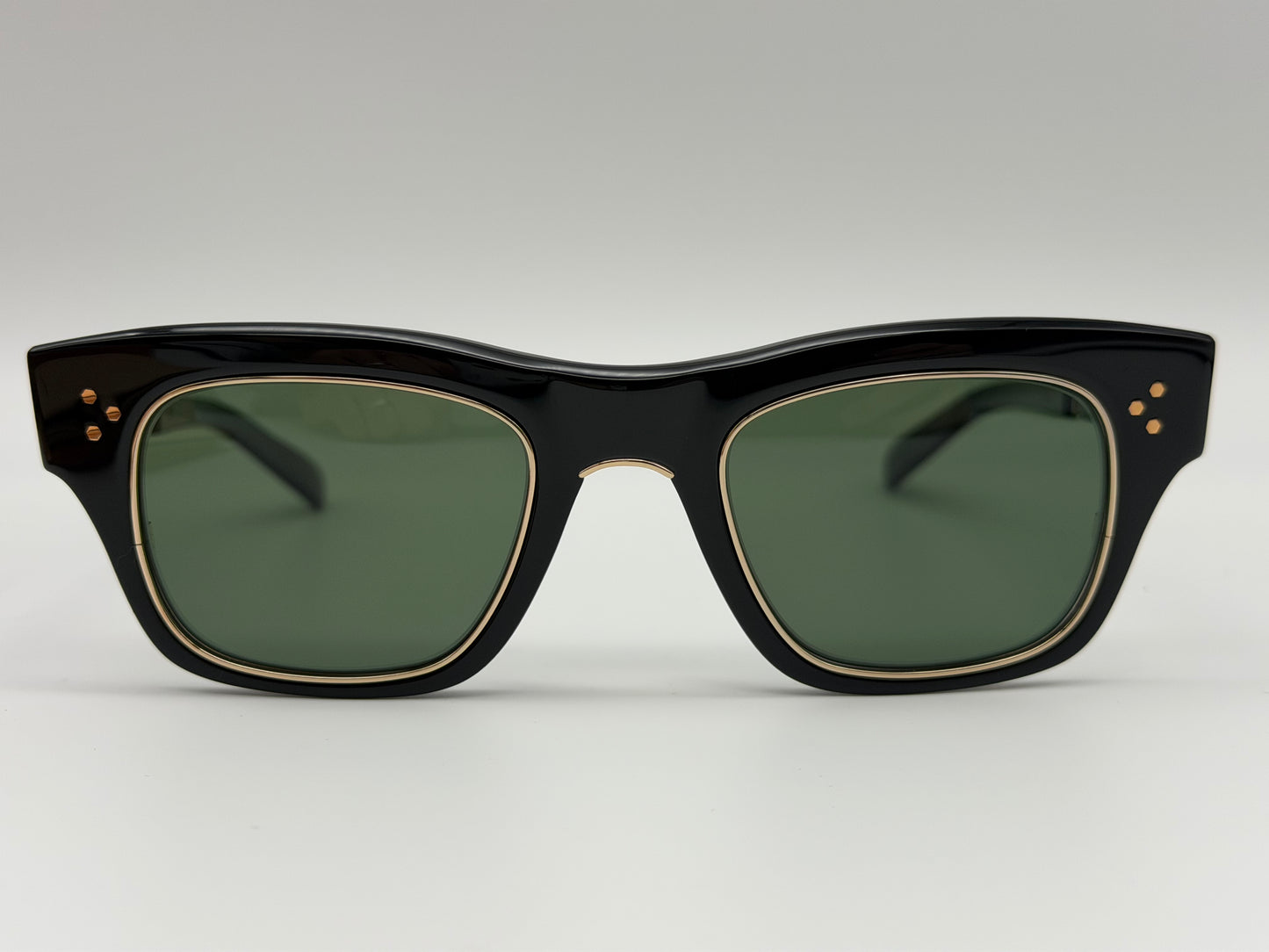 Mr. Leight GO S 48mm Black 12K Gold / Green Polarized Lens Japan Open Box