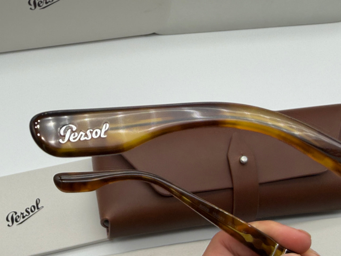 Persol PO 8002S 55mm Yellow Brown Havana / Dark Gray 1243B1 Italy NEW
