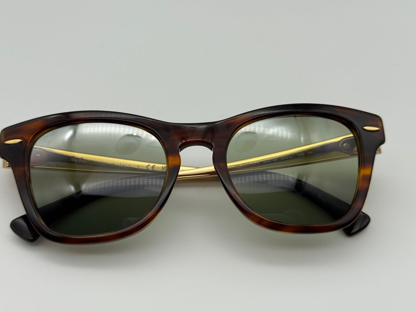 Ray-Ban RB 0707 SM 53mm Stripped Havana / Green Vintage 954 / G4 Italy NEW