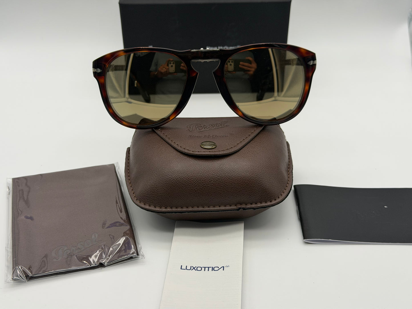 Persol 714 Steve McQueen 54mm Havana  24k Gold Plated Limited Edition PO 0714SM 24 / AM NEW