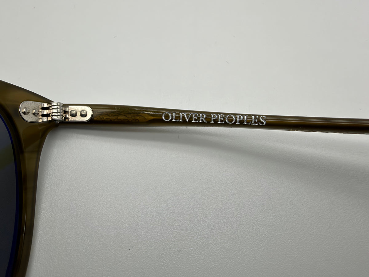 Oliver Peoples Laedin 52mm Olivewood Acetate / G-15 Crystal OV5614SU 182152 Preowned