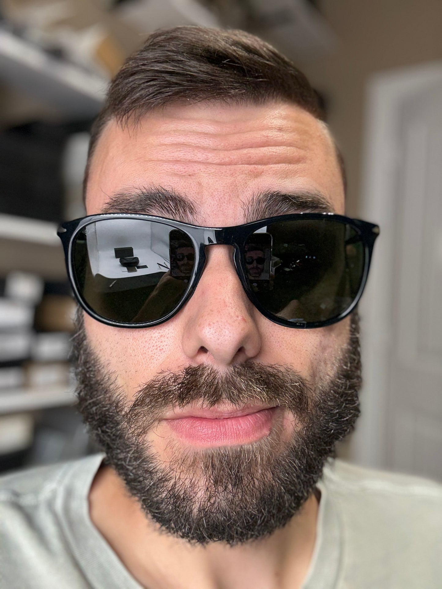 Persol PO 3314S 55mm 95 31 Black / Green Glass Lens Italy NEW