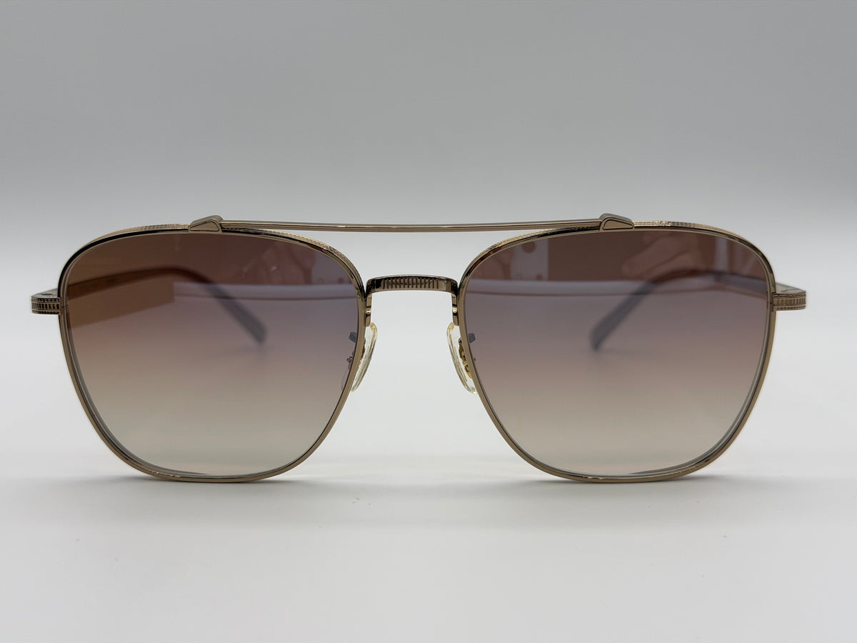 Oliver Peoples Avison 55mm Soft Gold Titanium / Tuscan Brown Gradient Mirror Crystal Lens OV 1349ST Japan NEW