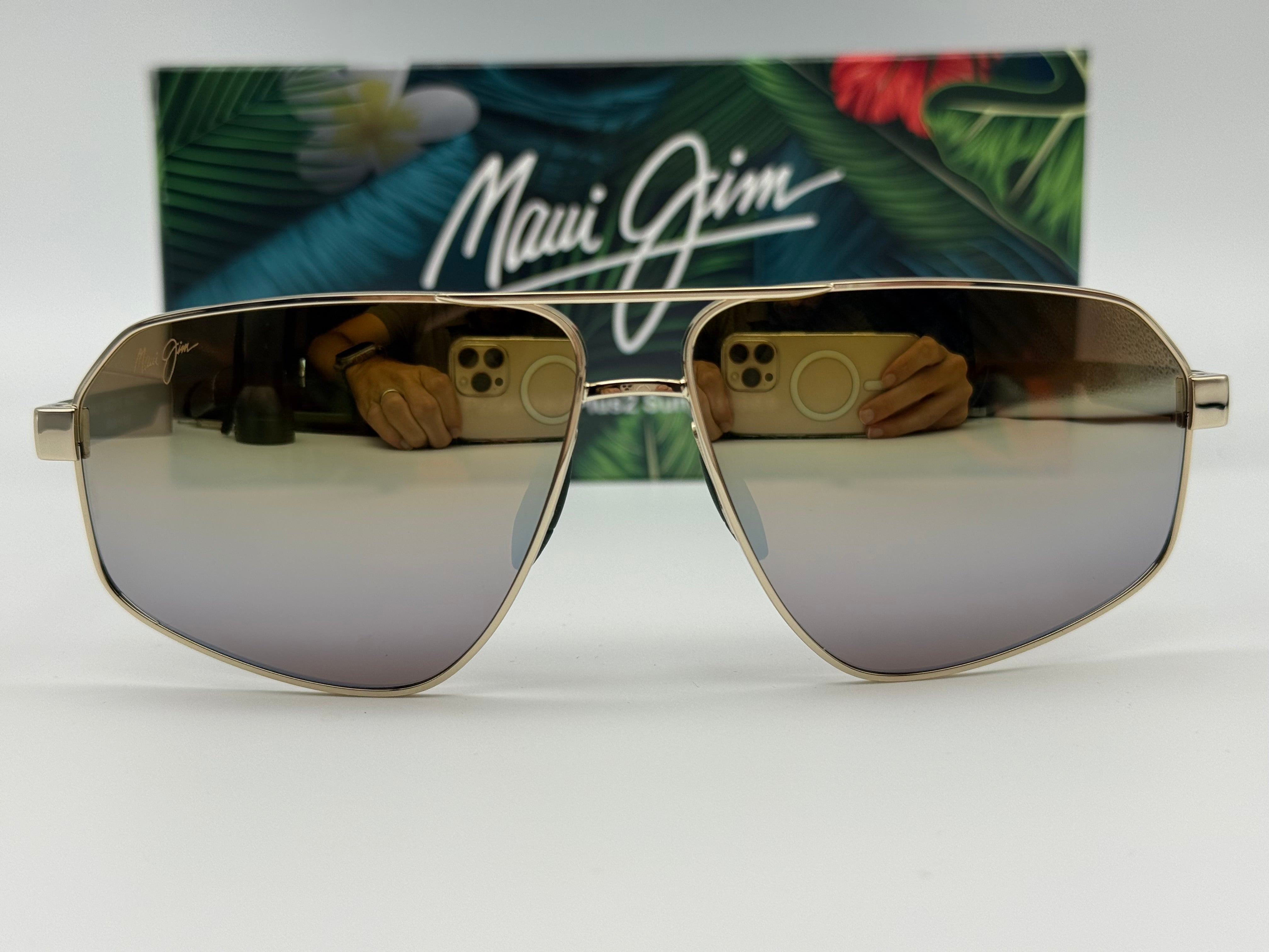 Maui Jim Keawawa 60mm Shiny Gold / Dual Mirror Gold to Silver MJ
