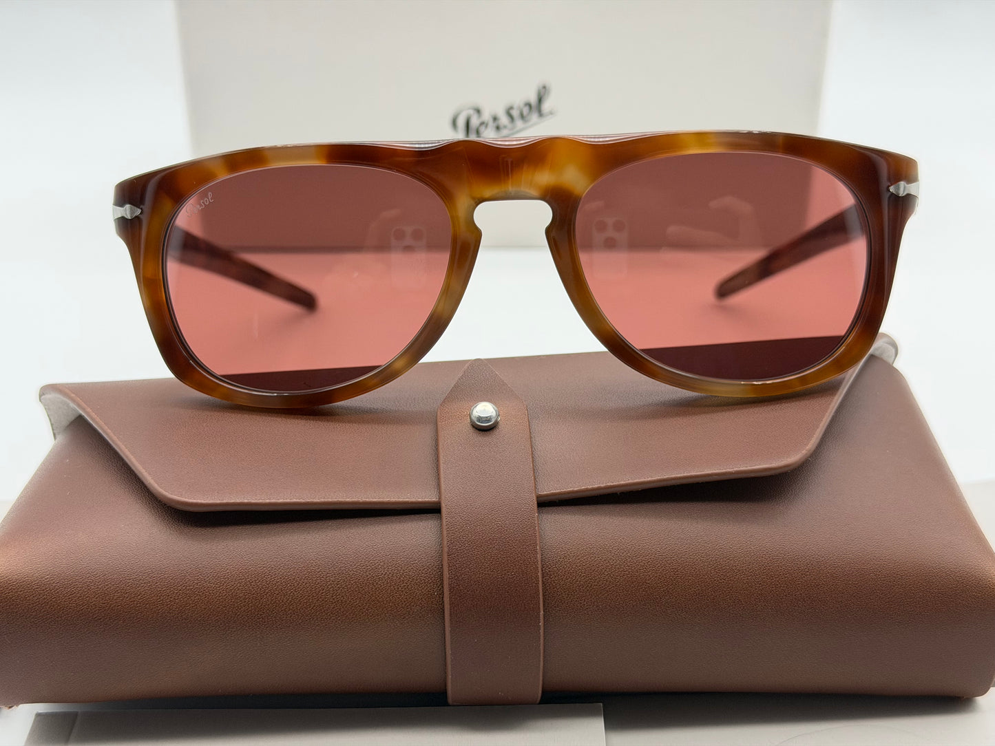 Persol & Cassina PO 3401S 53mm Light Havana / Terracotta Brown 1246H2 Itlay NEW
