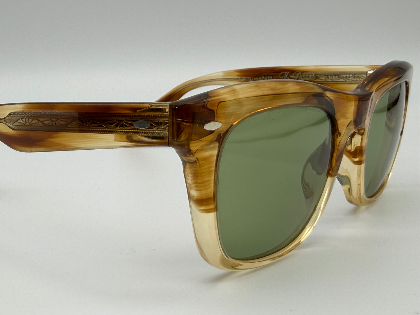 Oliver Peoples Mr. Brunello 50mm Honey VSB / Green CO V5497SU 167452 Italy Preowned