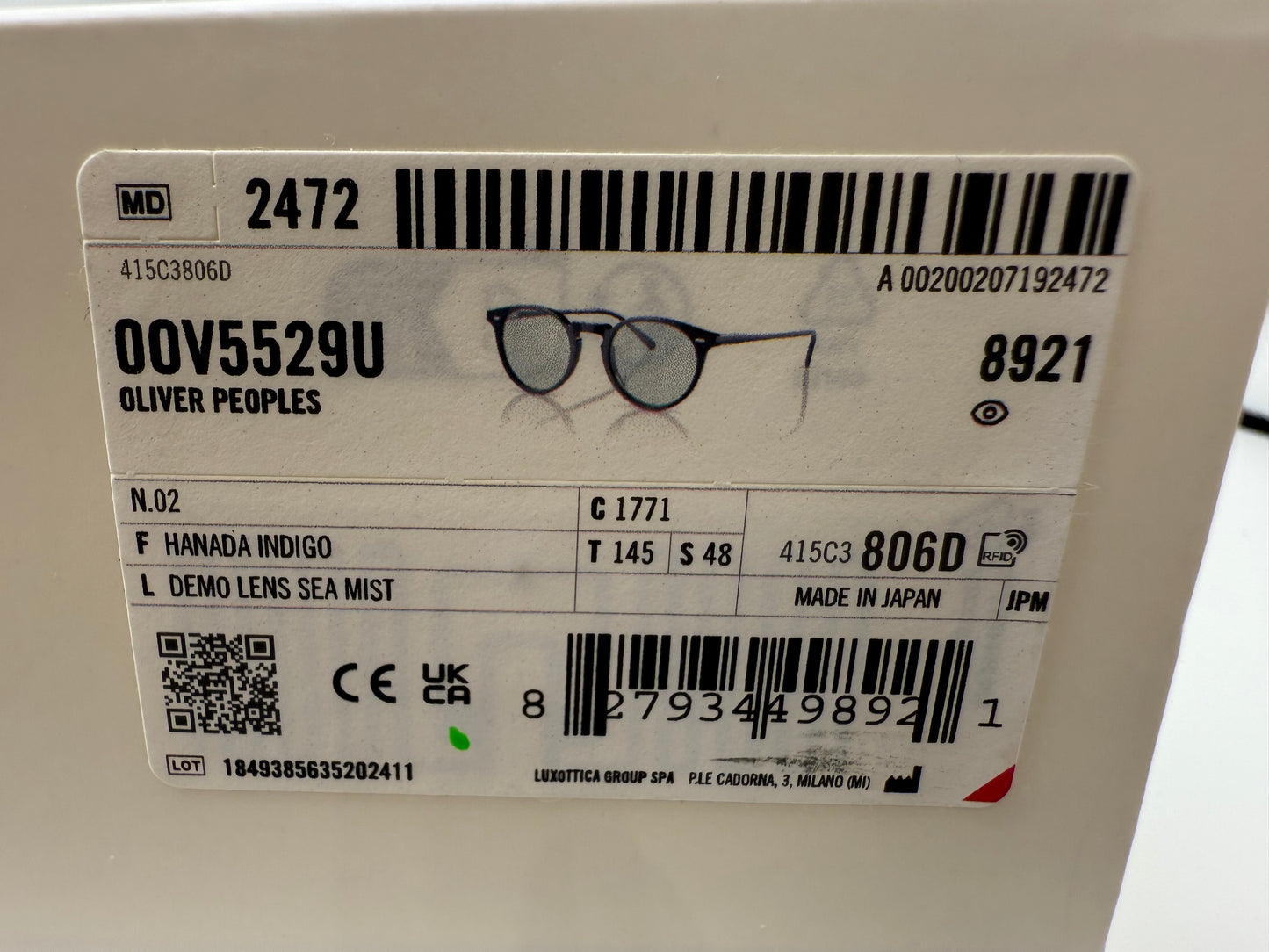 Oliver Peoples N.02 Only Collection Hanada Indigo / Sea Mist