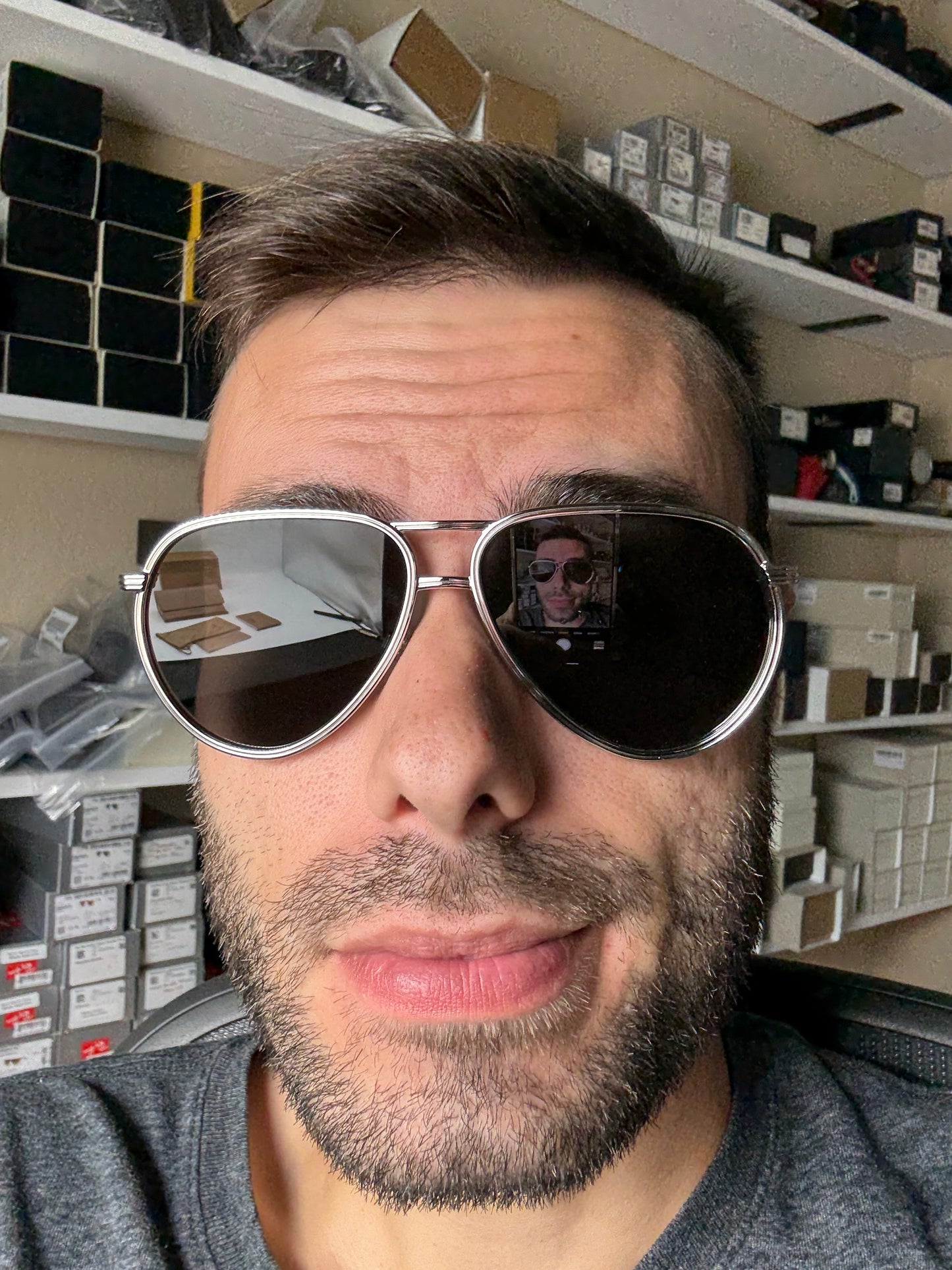 Burberry Scott Aviator 59mm BE3135 Silver / Dark Gray 100587 Itlay new