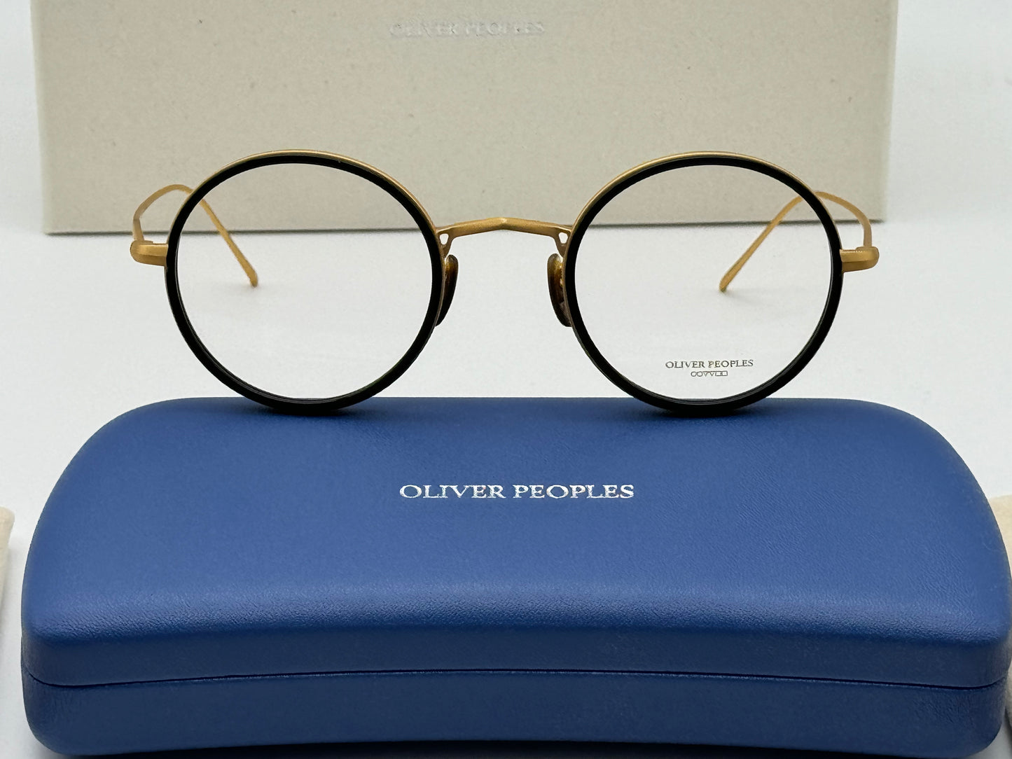 Oliver Peoples G. Ponti - 2 46mm OV 1292 T 5414 Brushed Brass / Brown Clip Japan