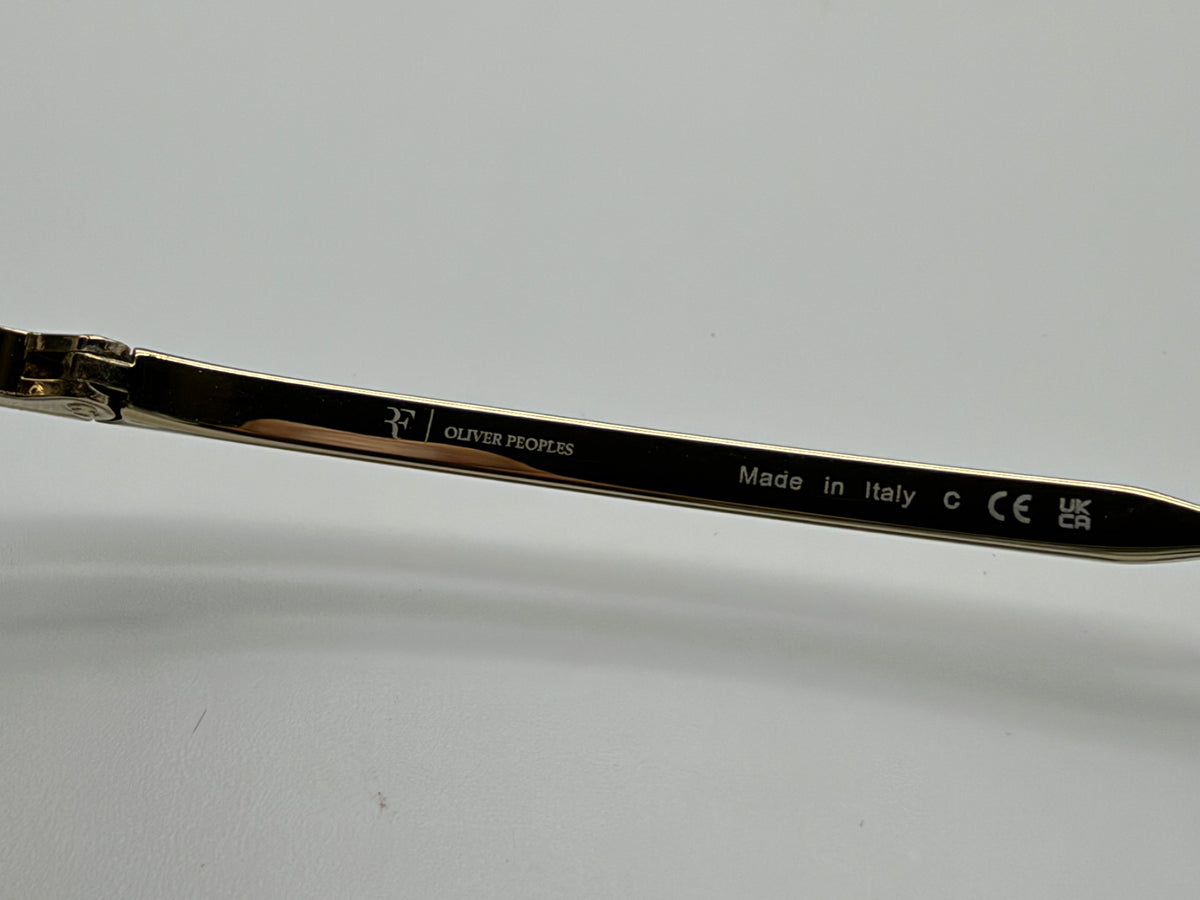 Oliver Peoples R-15 56mm Gold / Desert Flash Mirror OV 1362S 50355S Italy NEW