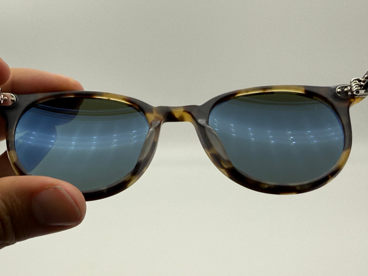 Oliver Peoples DELRAY SUN 48mm OV 5314 SU Semi tortoise semi matte black / Mirror Silver Italy Preowned