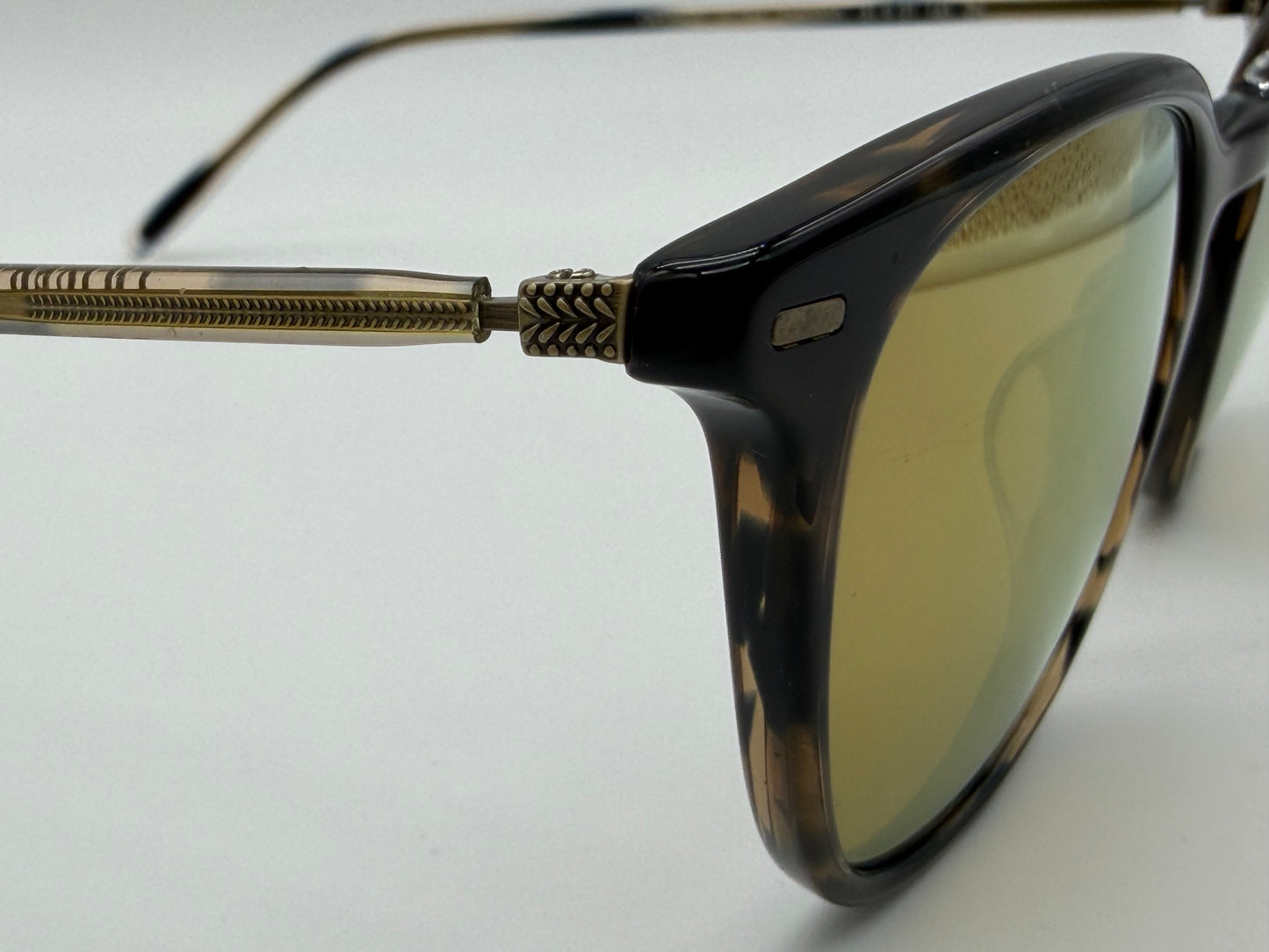 Oliver Peoples Heaton 51mm Blue Cocobolo / Amber Goldtone OV 5364 1611W4 Italy missing box