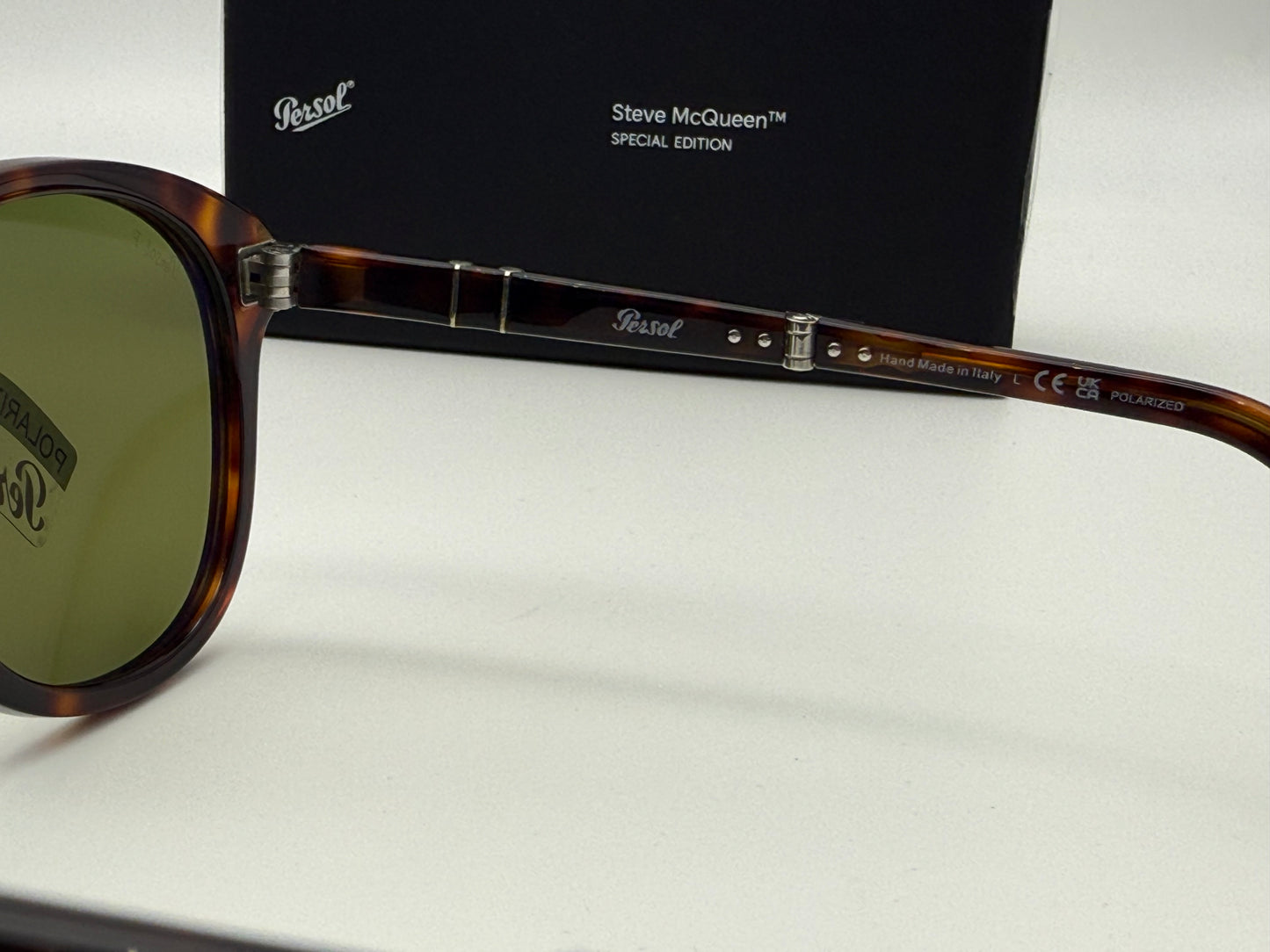 Persol 714 SM 24/P1 54MM Steve McQueen Folding Havana / polar green Lens Open Box