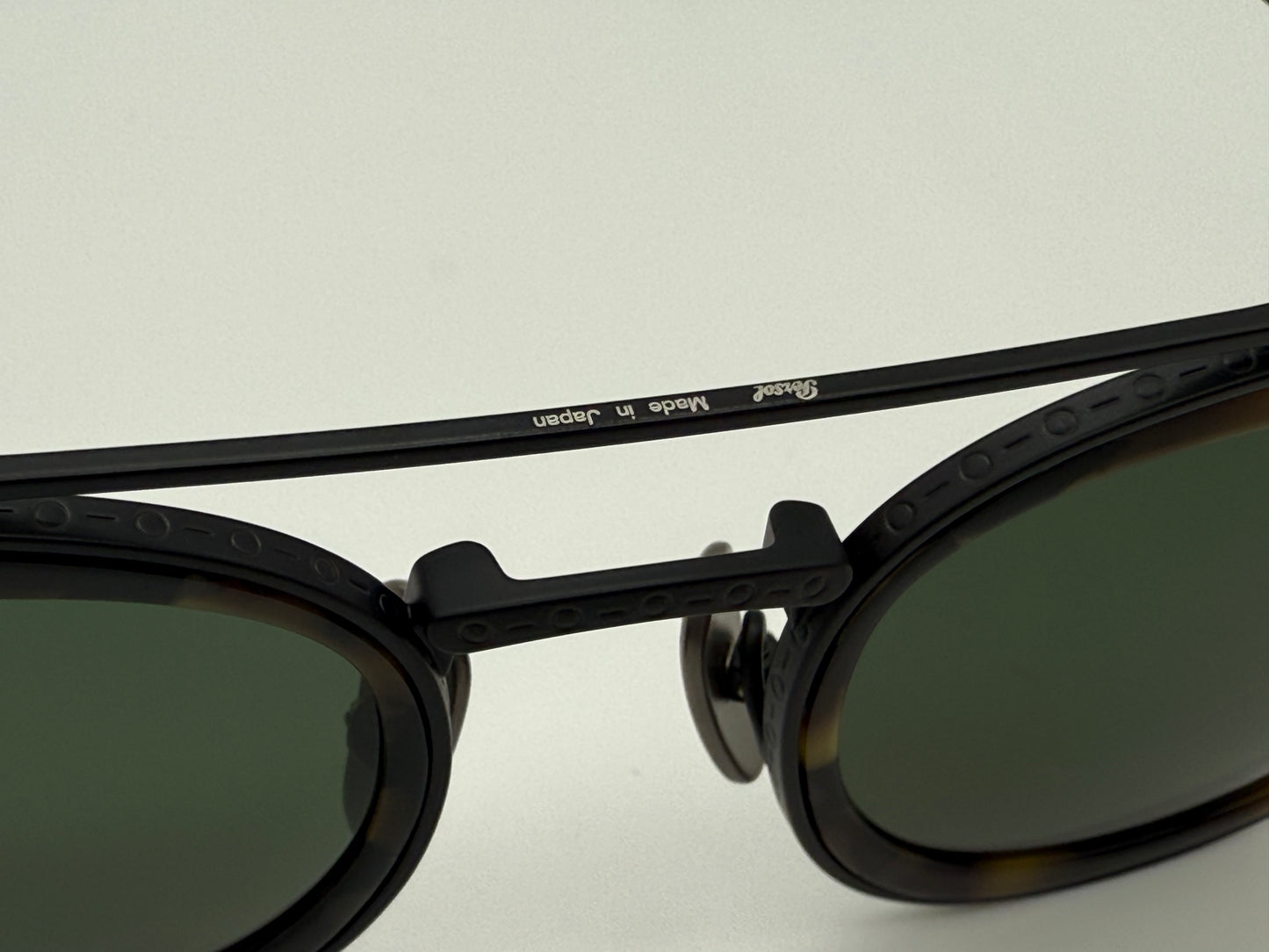 Persol PO 5008 ST 49mm Titanium Black / Dark Tortoise / Green Glass Lens Japan NEW
