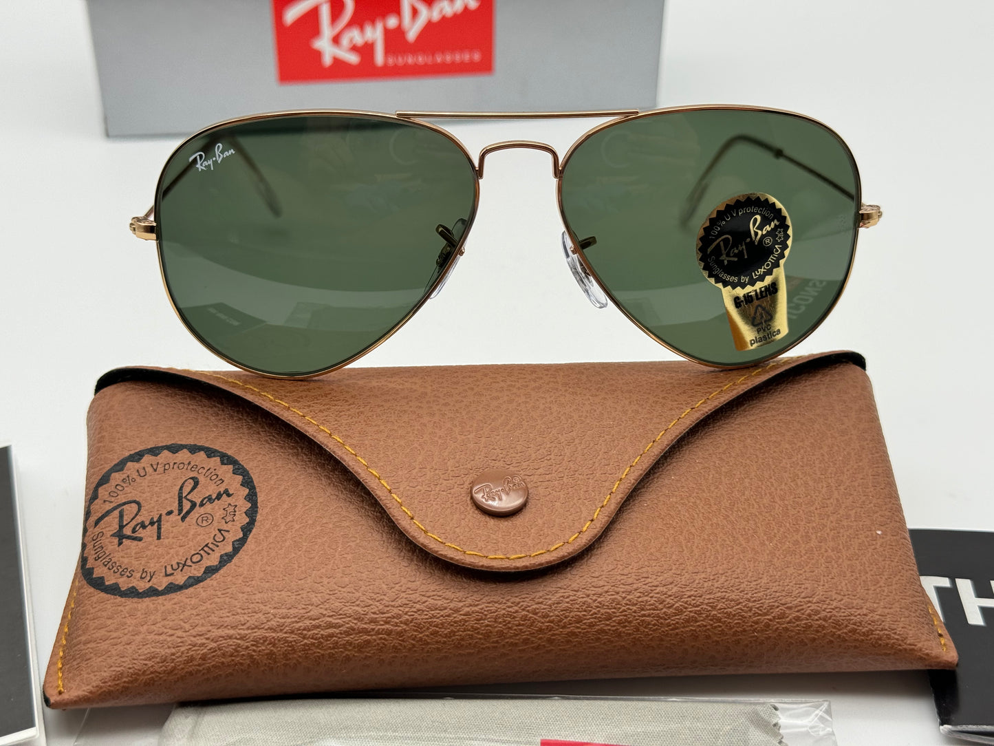 Ray-Ban Aviator 58mm RB 3025 Rose Gold / G-15 920231 Italy NEW
