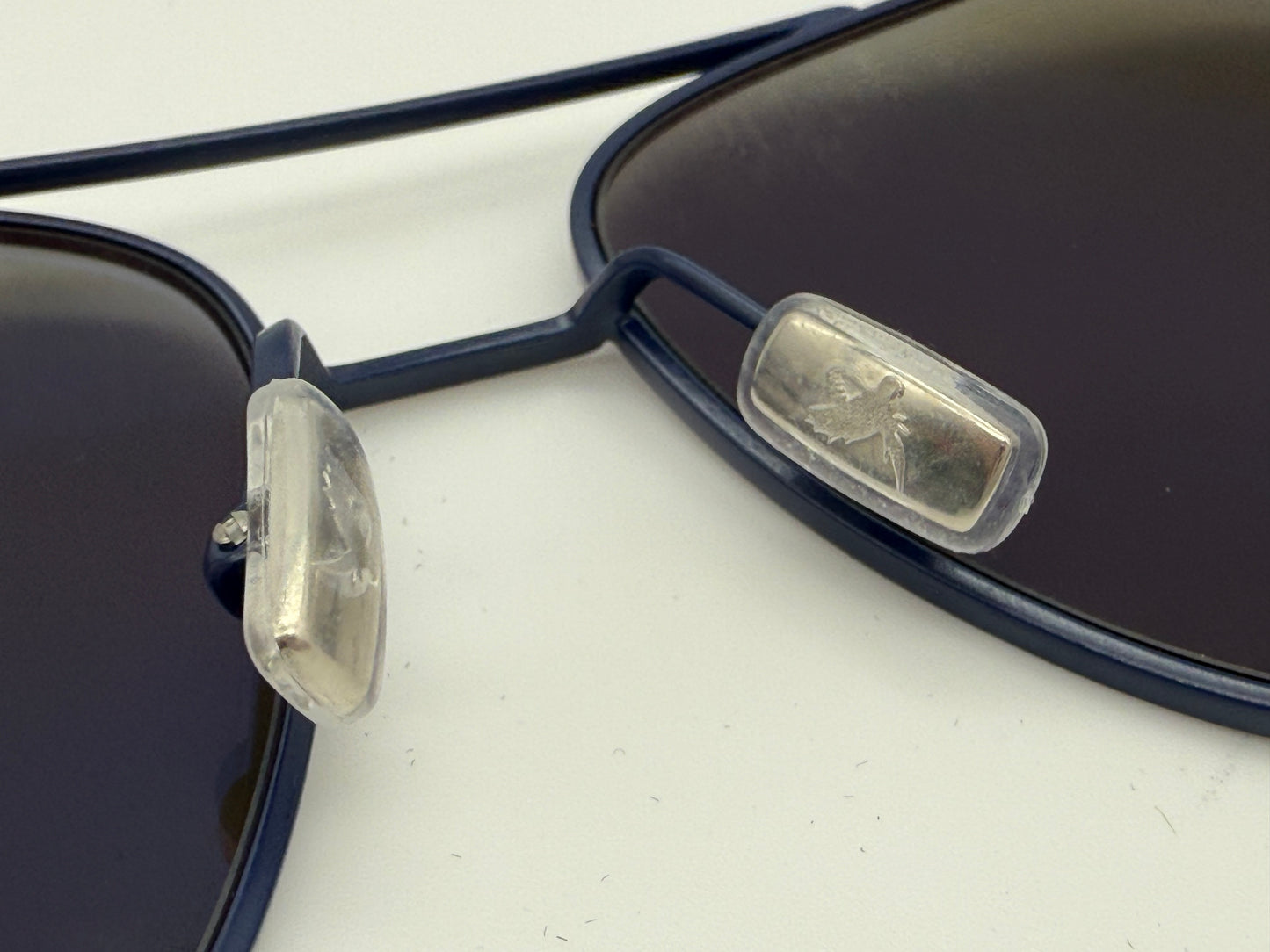 Maui Jim Mano 57mm Dark Navy w/ Silver Stripe / Blue Hawaii Polarized Glass Lens Italy NEW