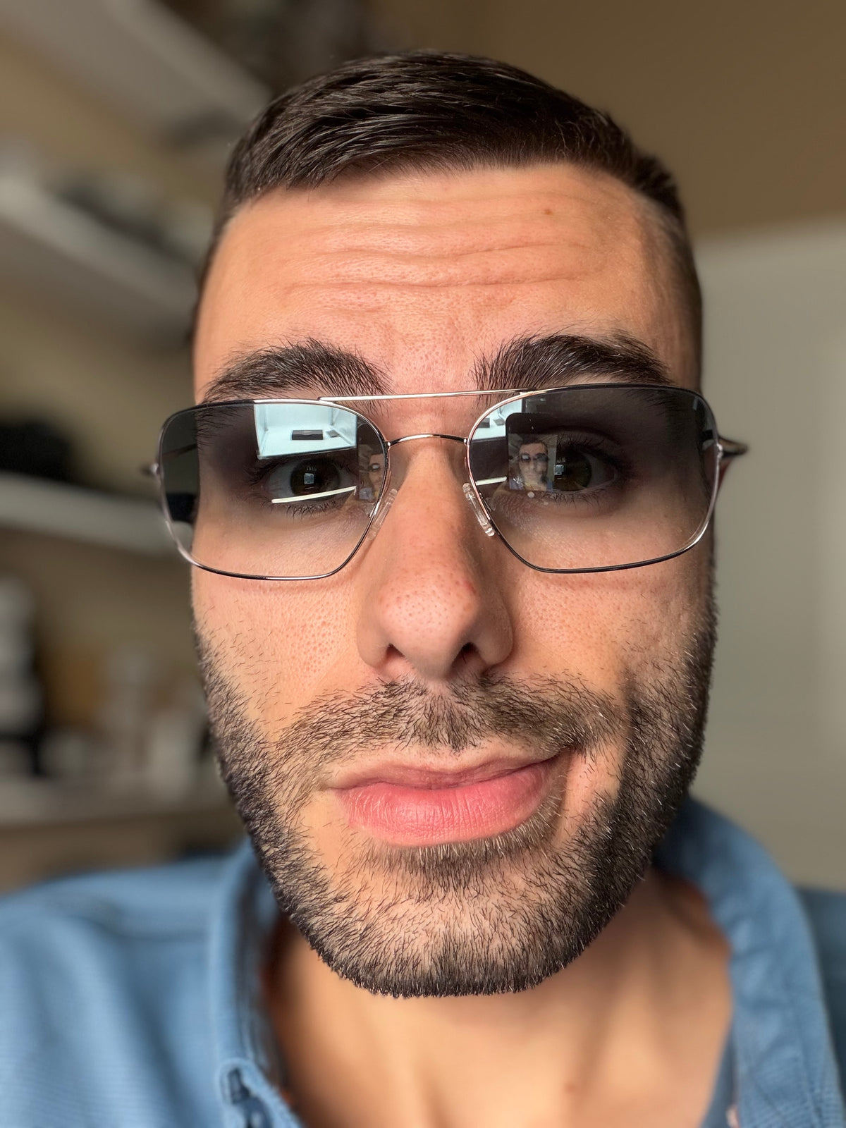 Oliver Peoples Victory II 55mm Silver Metal / Ocean Gradient Crystal Glass OV 1373 503670 Italy Missing Box