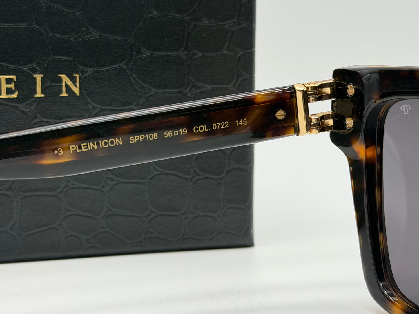 PHILIPP PLEIN Icon 56mm Dark Havana / Gray Lens SPP 108 0722 Italy NEW