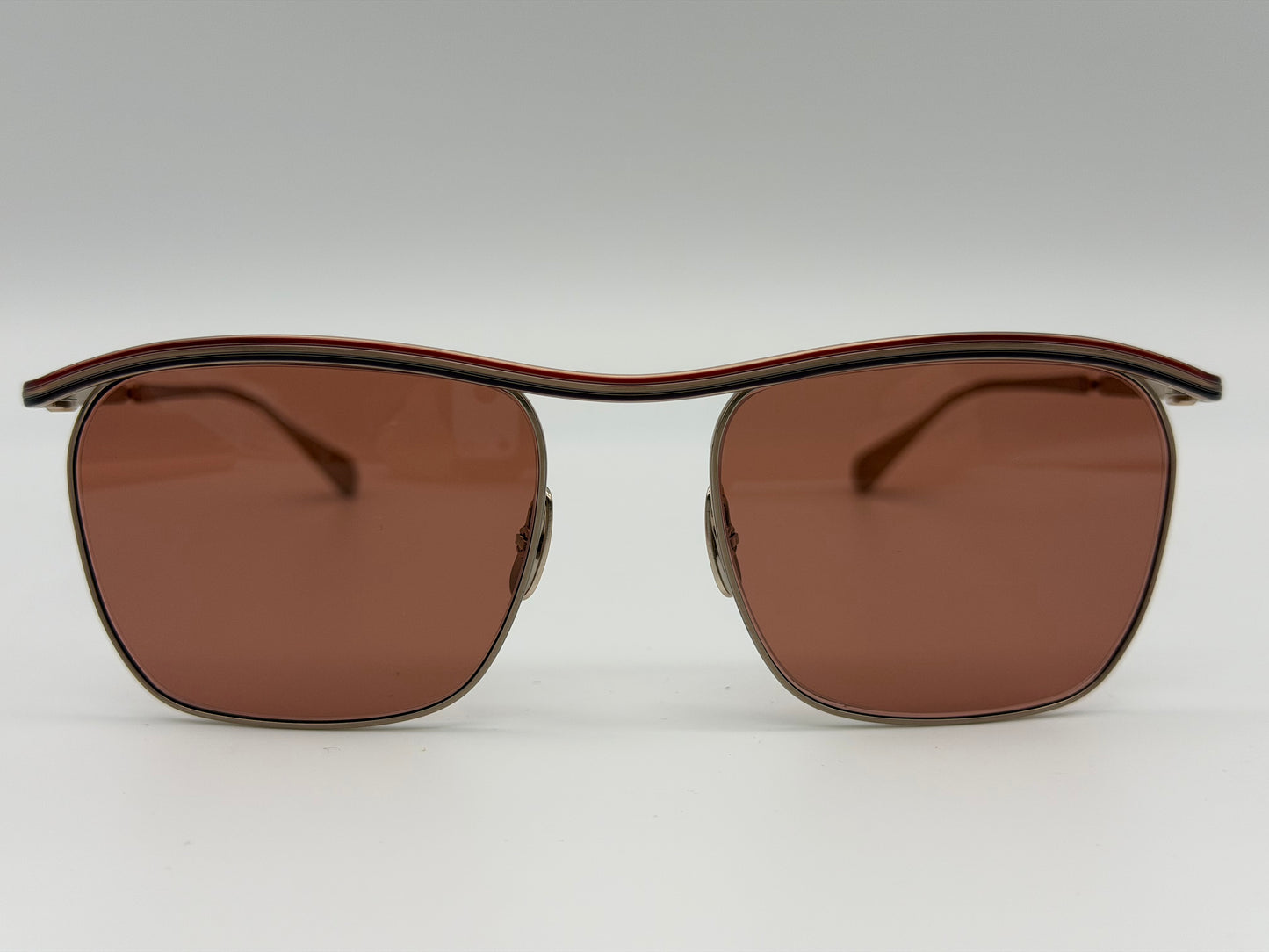 Mr. Leight Owsley S 53mm Rose - White Gold Titanium Frame with Glass Antique Dark Rose Less Japan NEW