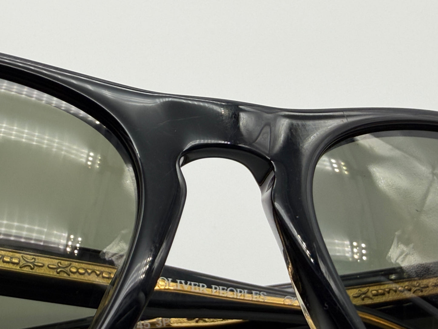 Oliver Peoples Daddy B. 58mm 1st Gen OV 5091S 4590 Black Gold / Green Japan Preowned