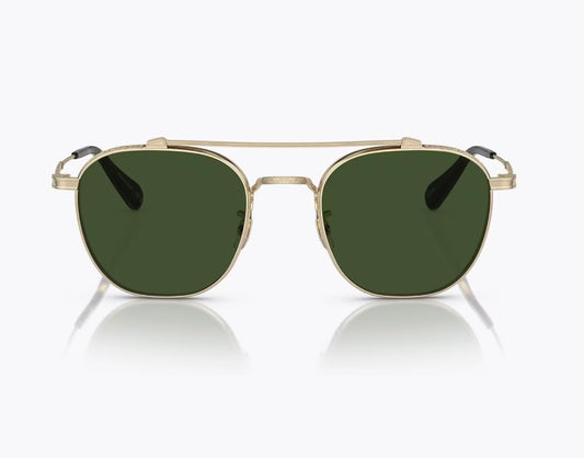 Oliver Peoples MANDEVILLE 49mm OV 1294 ST 531171 Green / Brushed Gold Titanium Sunglasses Japan NEW