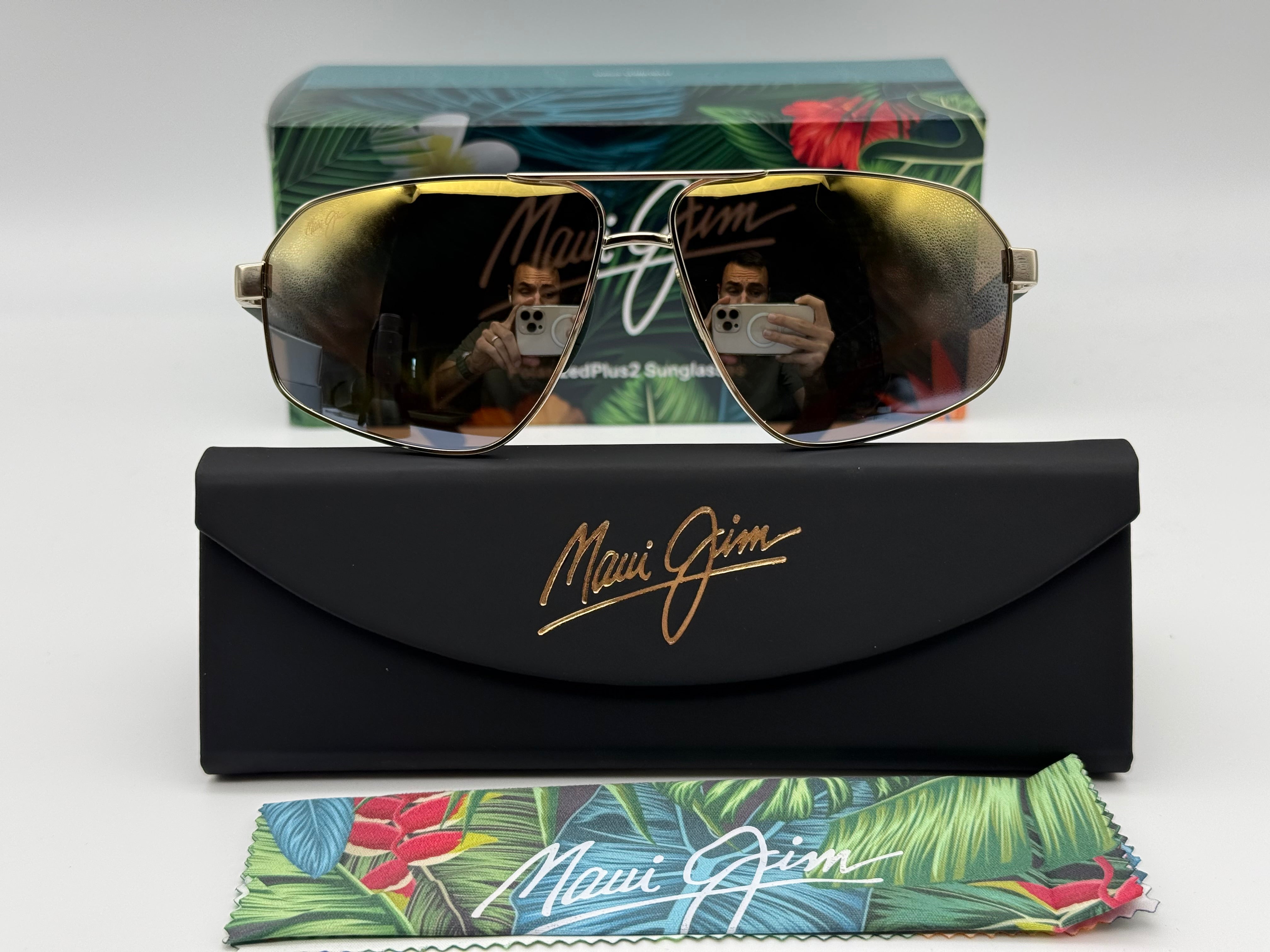 Maui Jim Keawawa 60mm Shiny Gold / Dual Mirror Gold to Silver MJ