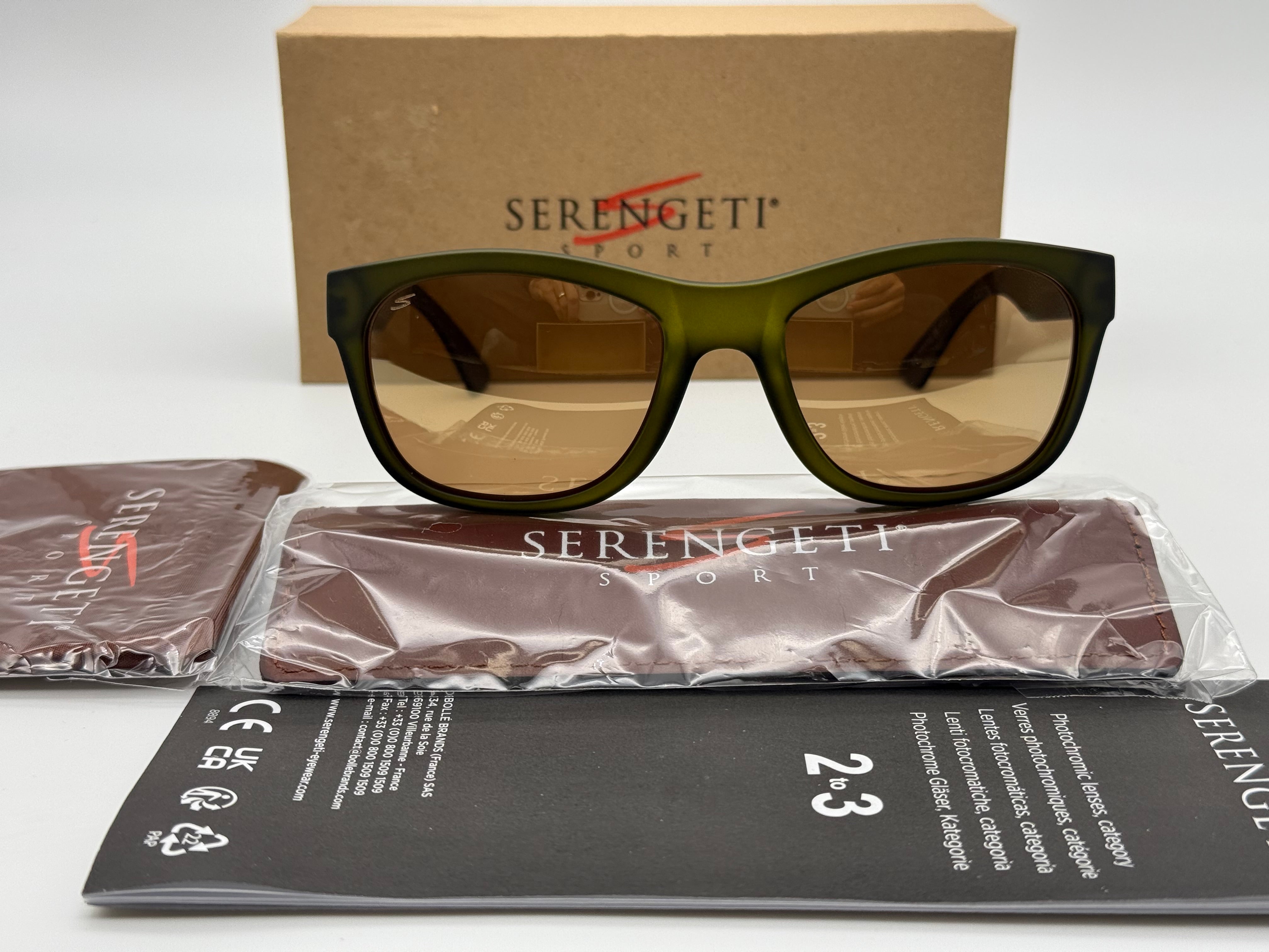 Serengeti Chandler 56mm Rubberized Khaki / Polarized Divers Gold