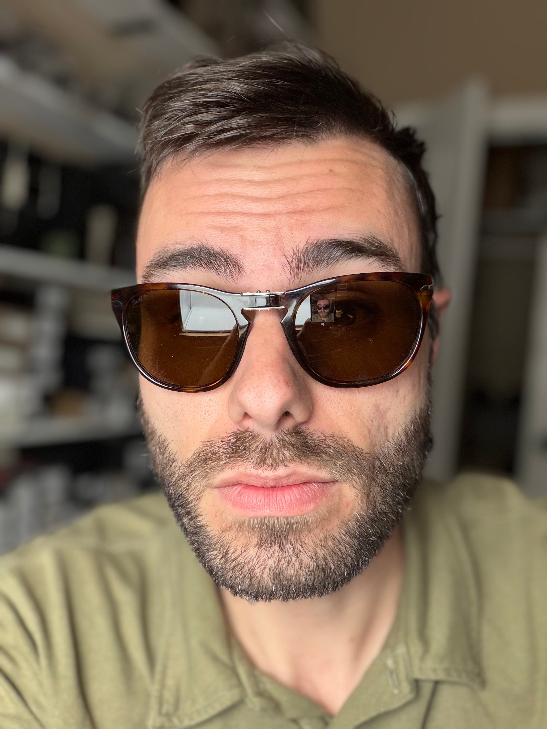 Persol PO 3028 52mm Folding Havana / Brown Polarized 24 / 57 Italy