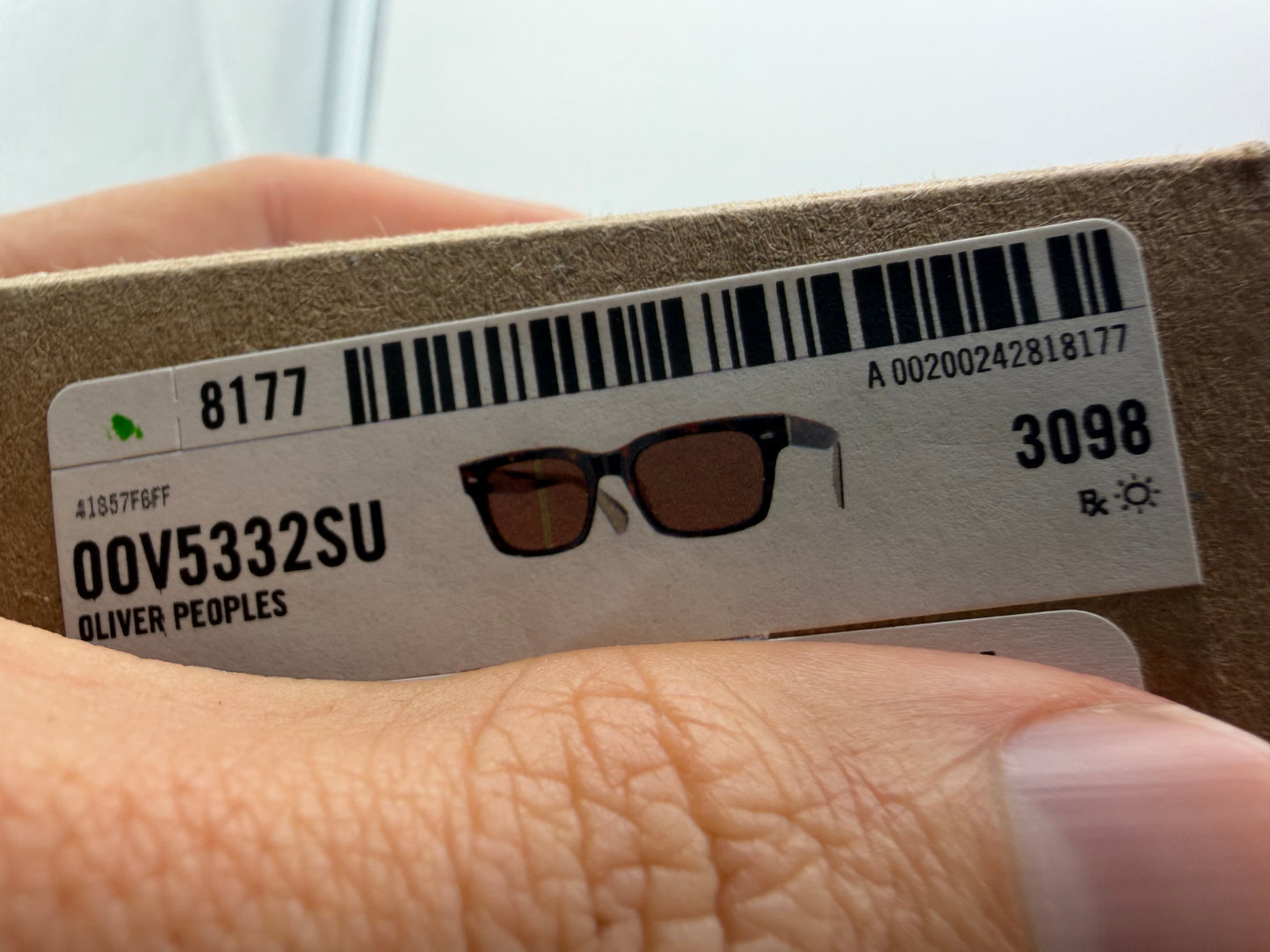 Oliver Peoples  RYCE SUN OV 5332 SU 54mm 362 / Horn - Brown Lens Italy Open Box